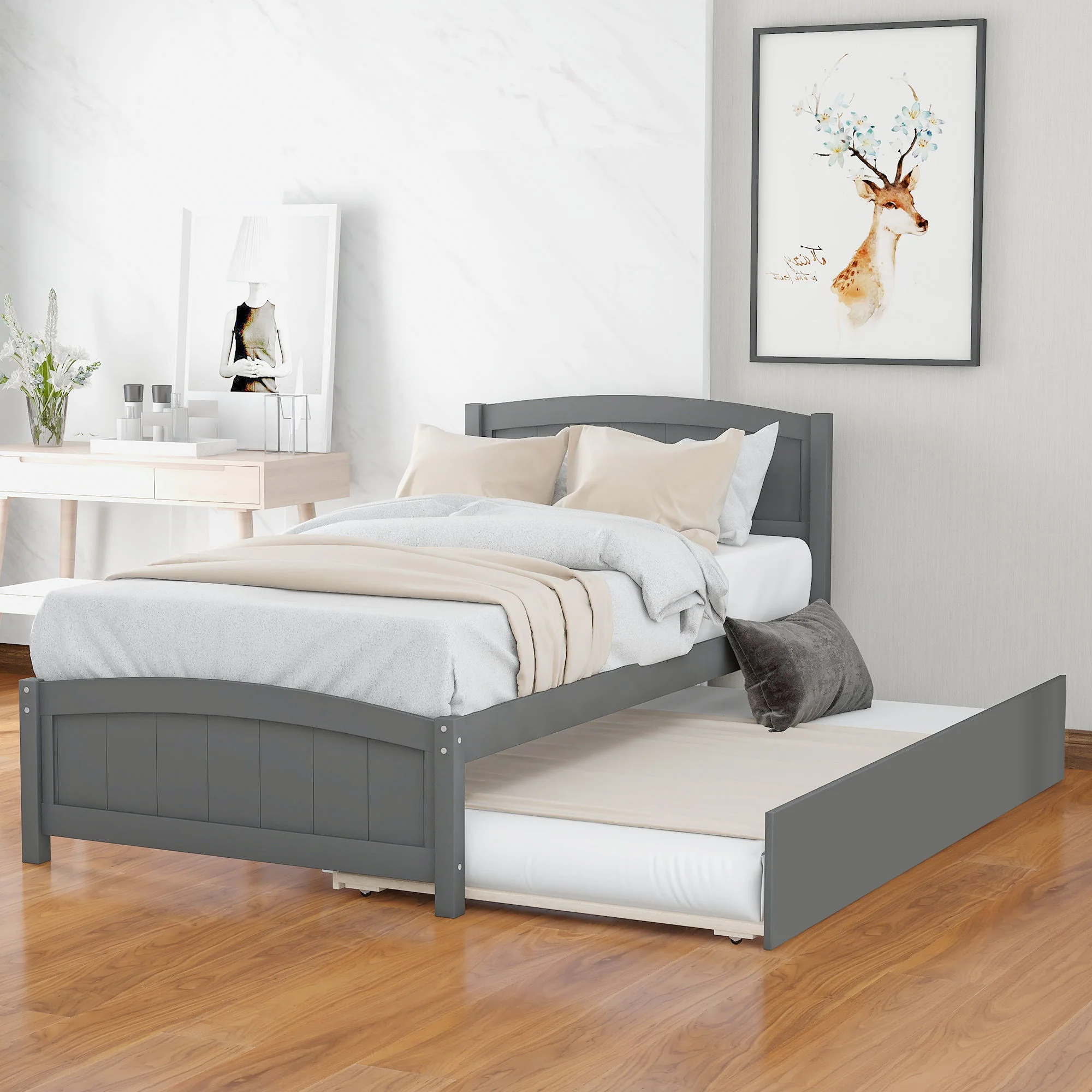 Platform Bed & Headboard, Footboard And Wood Slat Support - Image 26