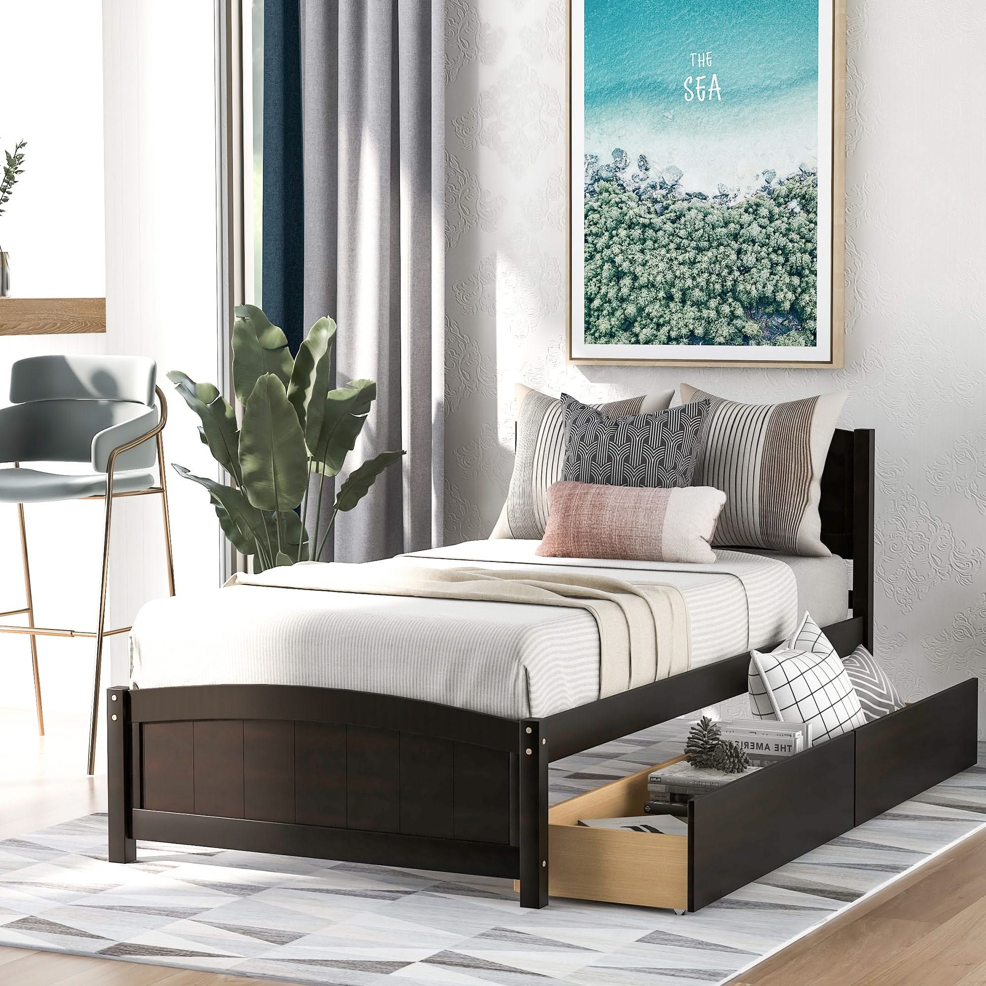 Platform Bed & Headboard, Footboard And Wood Slat Support - Image 7