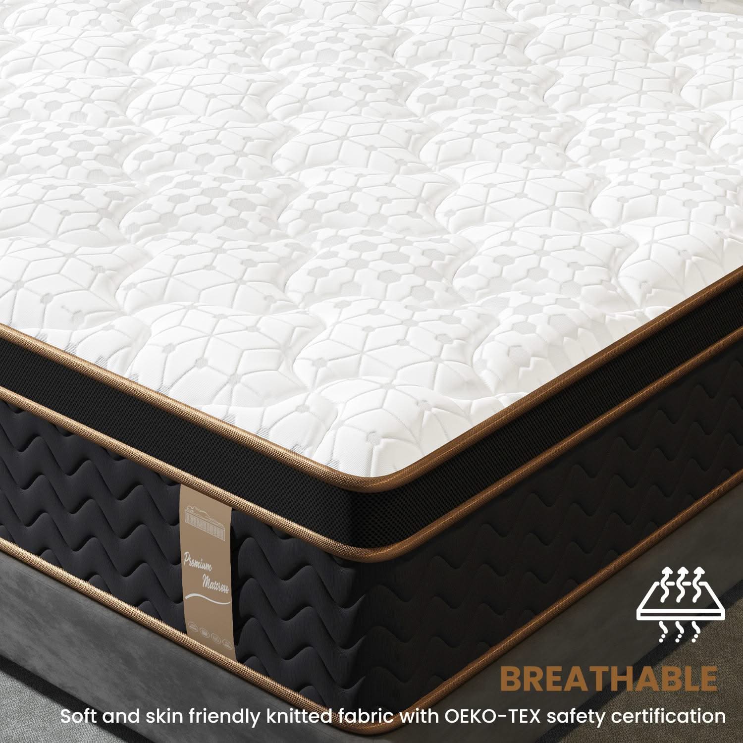 Plush Hybrid Mattresses With Gel Memory Foam, Individual Pocket Spring Motion Isolation Edge Support - Image 2