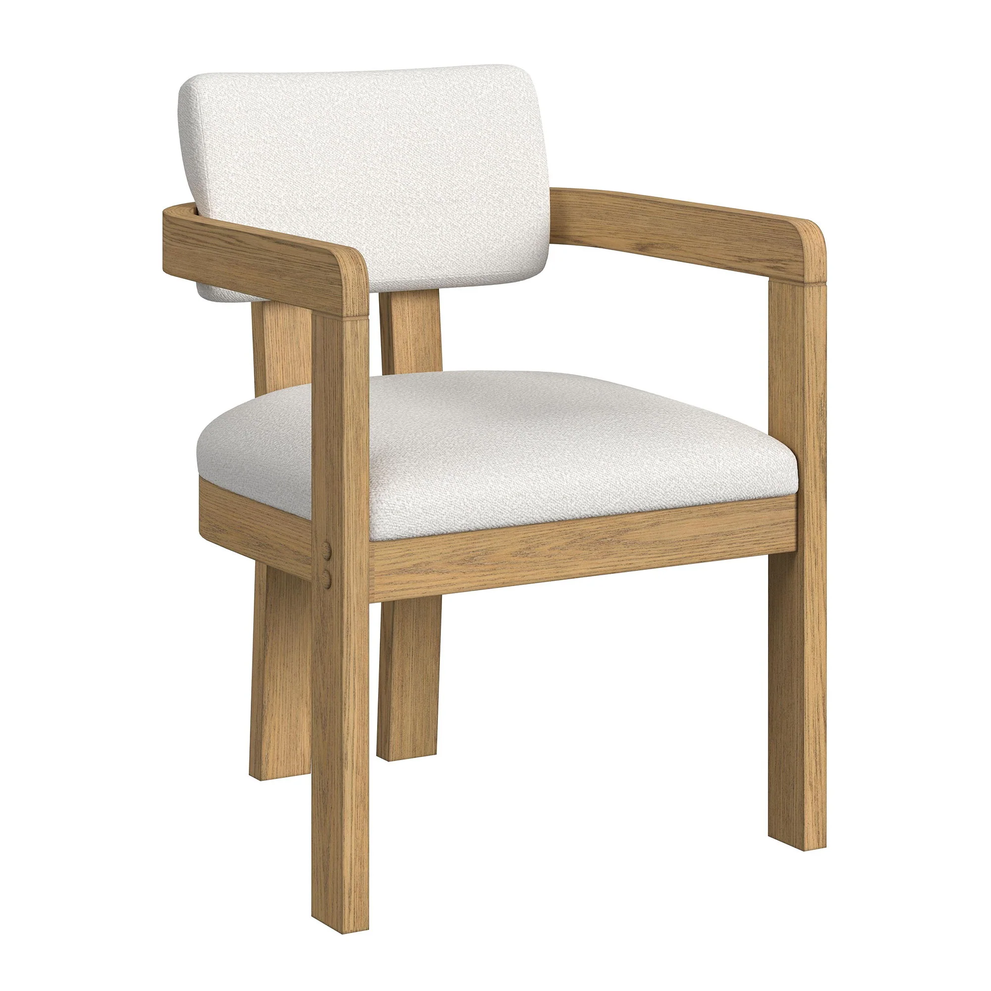 Portland - Fabric Arm Chair (Set of 2) - Natural / Snow White - Image 3