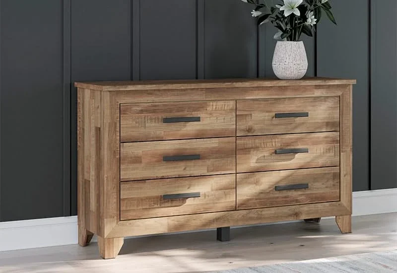Porto Brown Contemporary 6 Drawer Dresser - Image 2