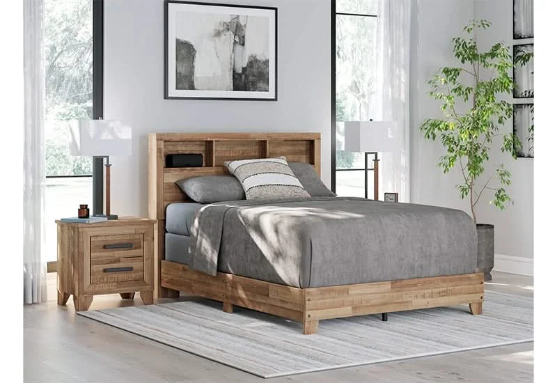 Porto Brown Contemporary 13PC Queen Bedroom Package with Mattress & Comforter Set - Image 3