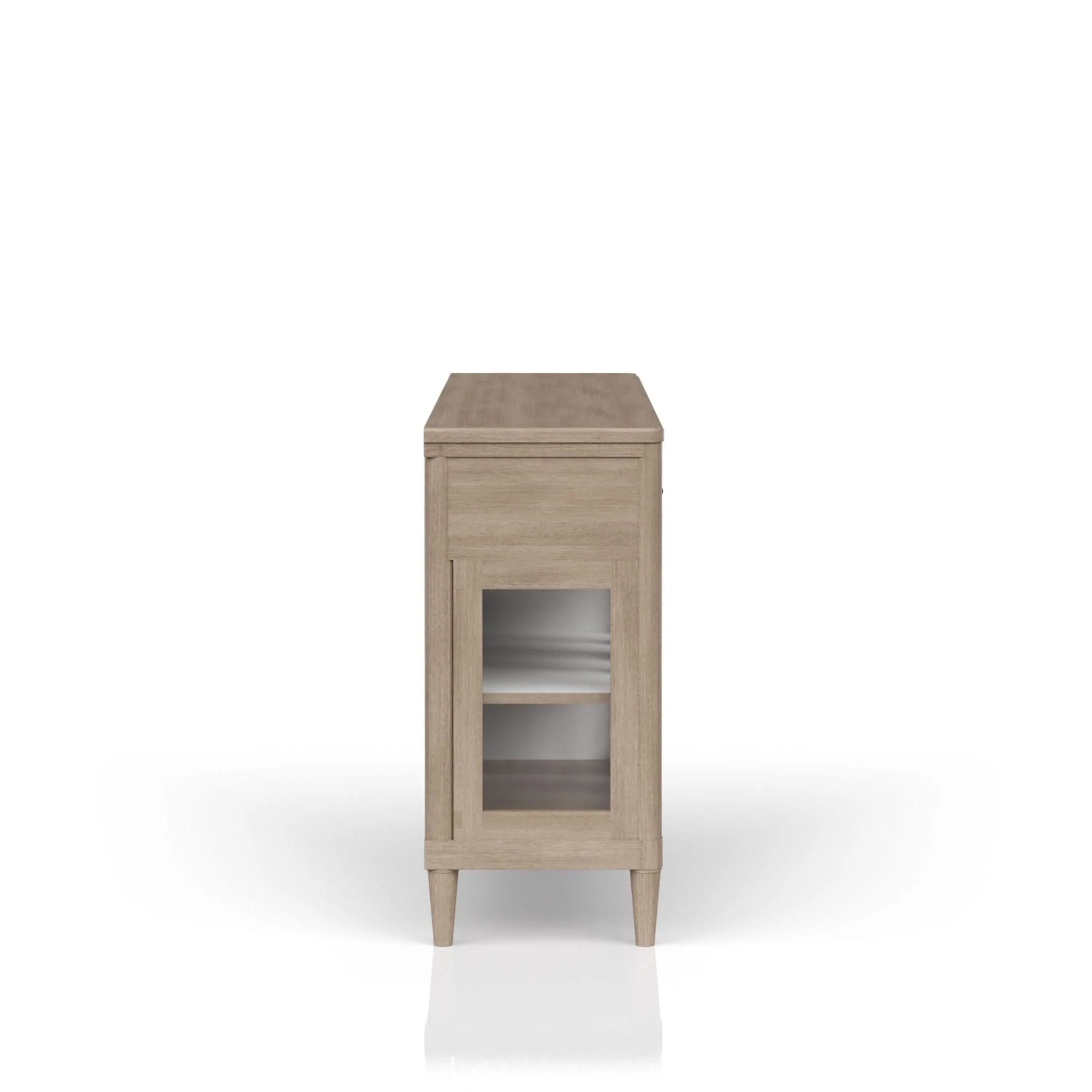 Power Ready - Buffet With Glass Cabinet Doors - Sand - Image 4