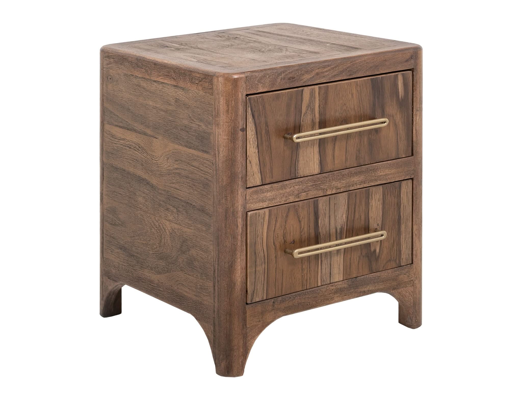Praga - 2-Drawer Nightstand - Almond / Barrel Brown - Image 4