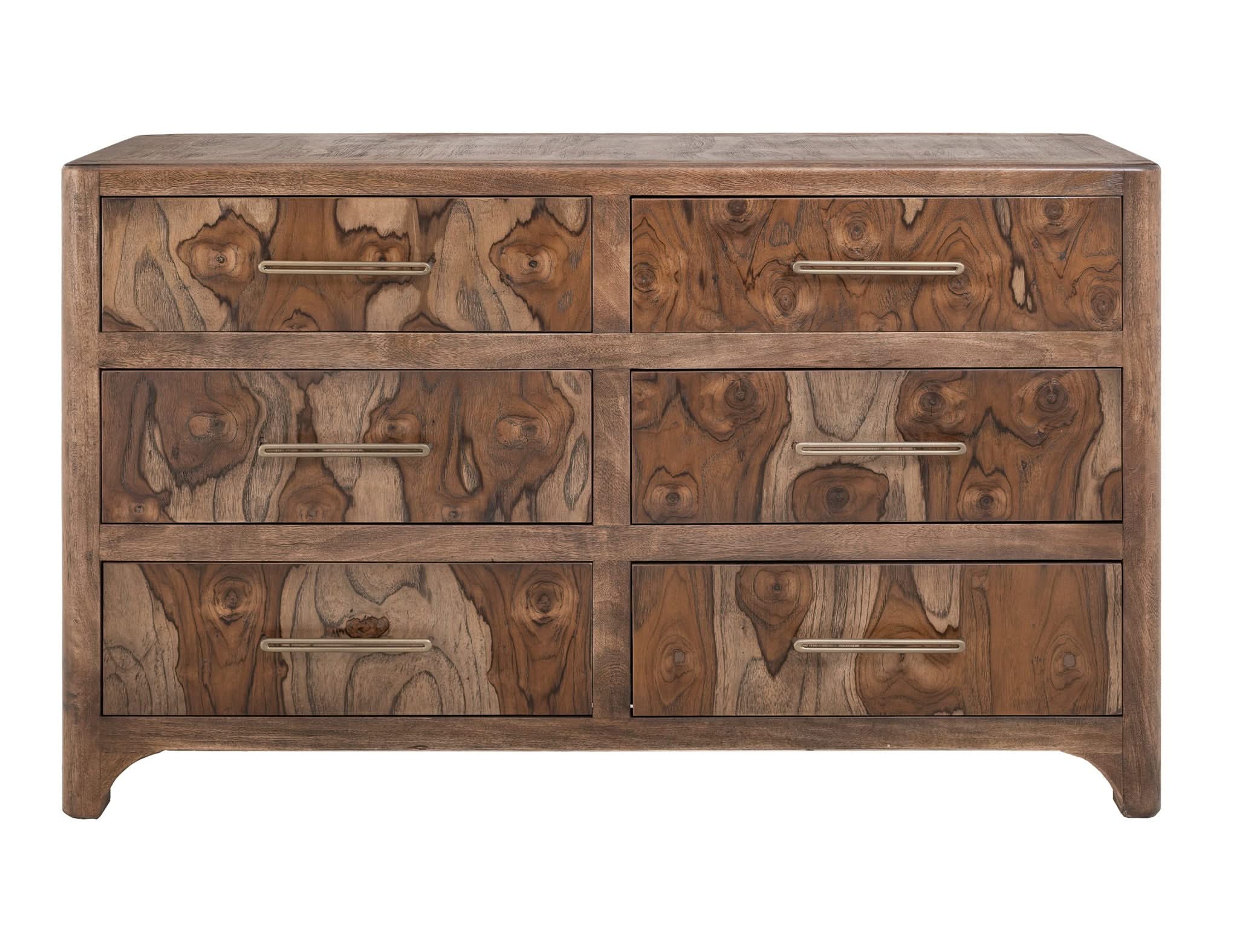 Praga - 6-Drawer Dresser - Almond / Barrel Brown - Image 2