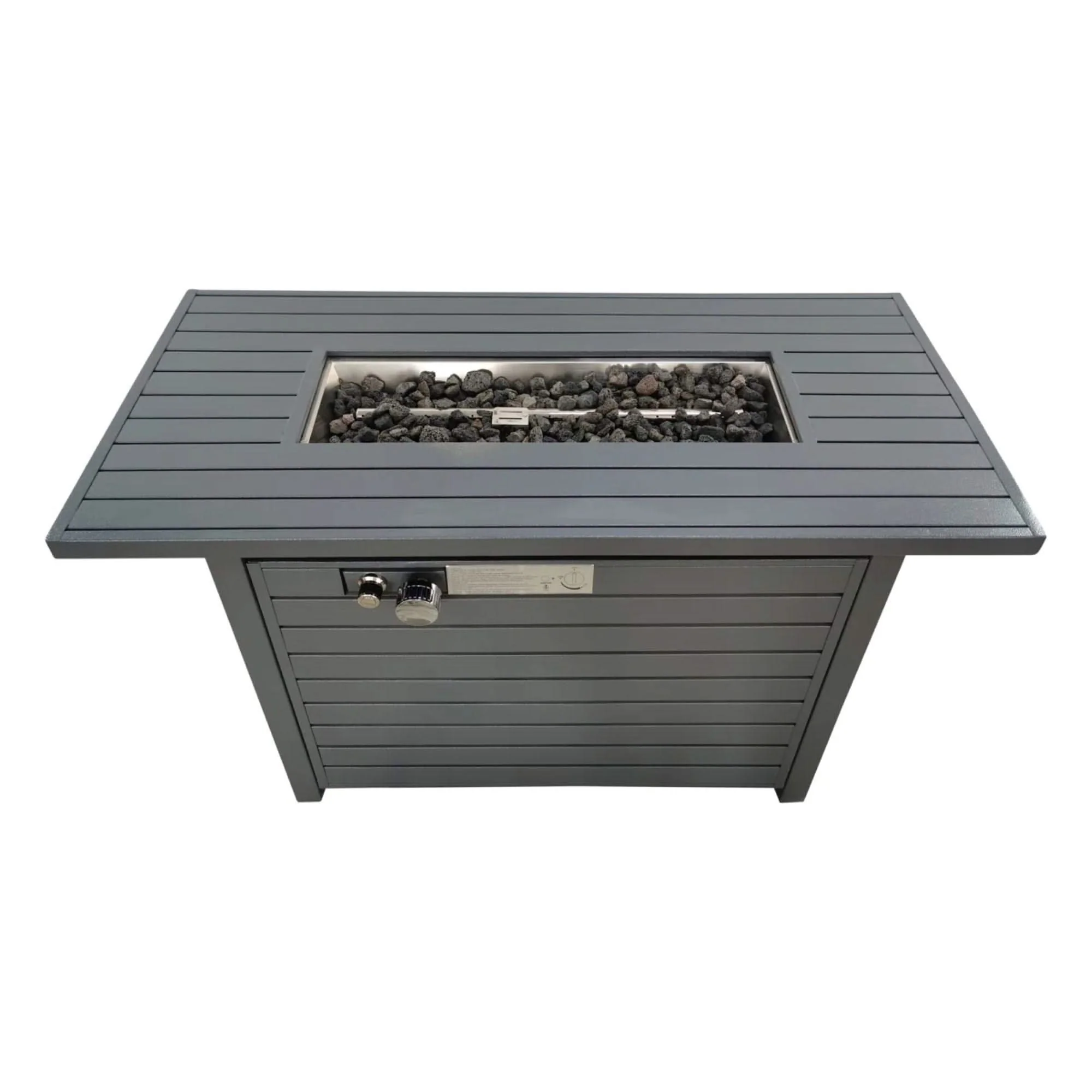 Propane Outdoor Fire Pit Table With Lid High-Quality Materials - Gray - Image 2