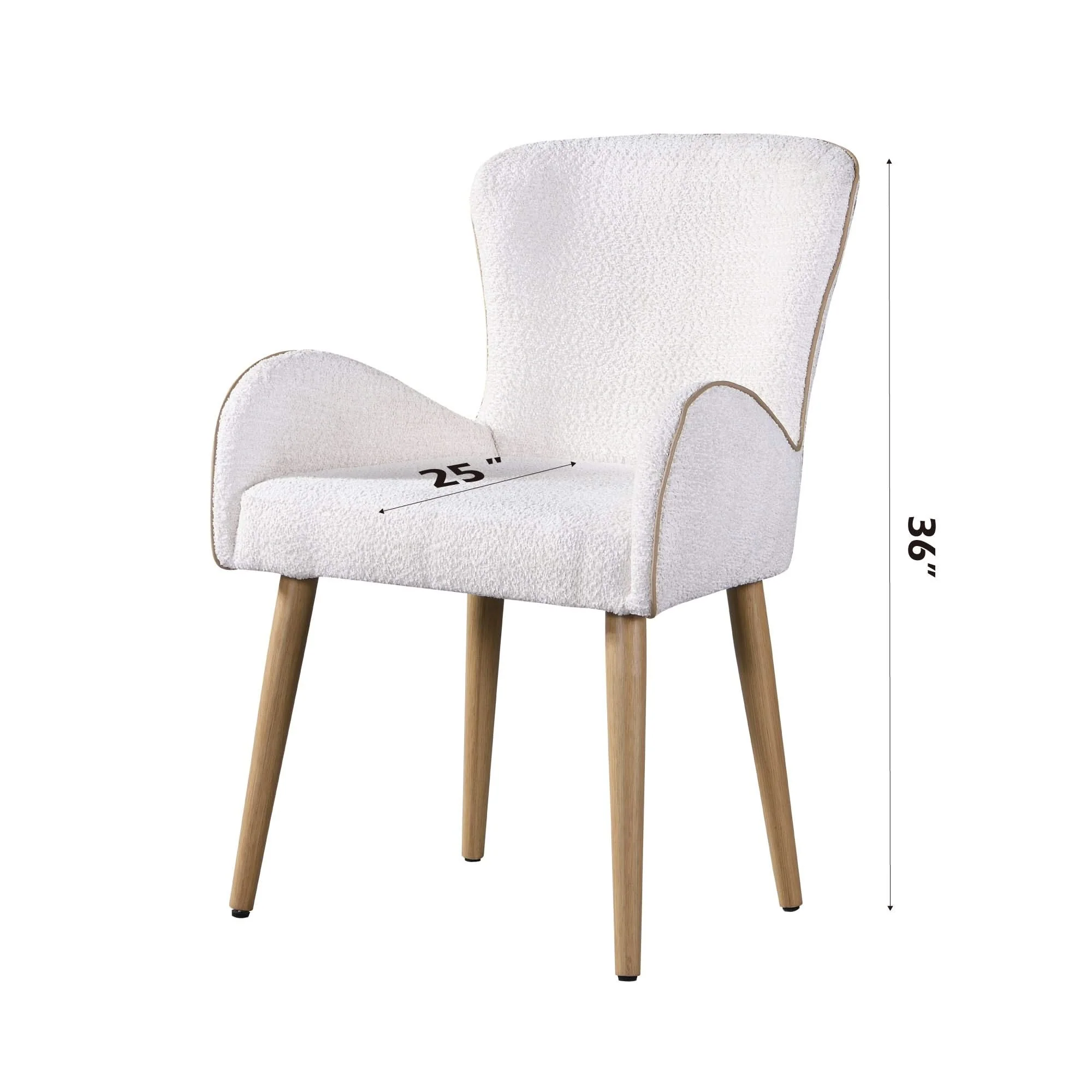 Qwin - Boucle Side Chair (Set of 2) - Beige - Image 3