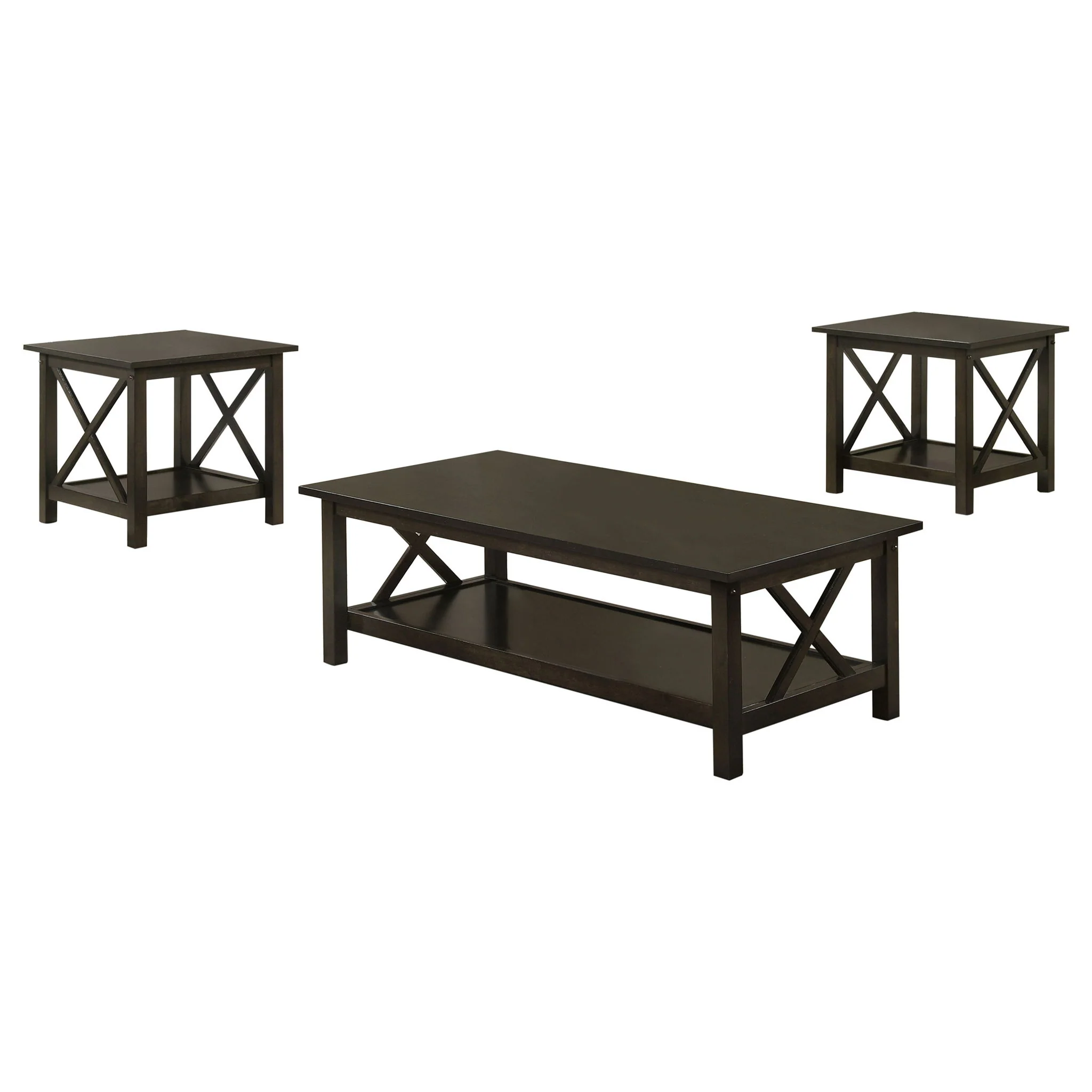 Rachelle 3-piece Rectangular Coffee Table Set Deep Merlot - Image 2