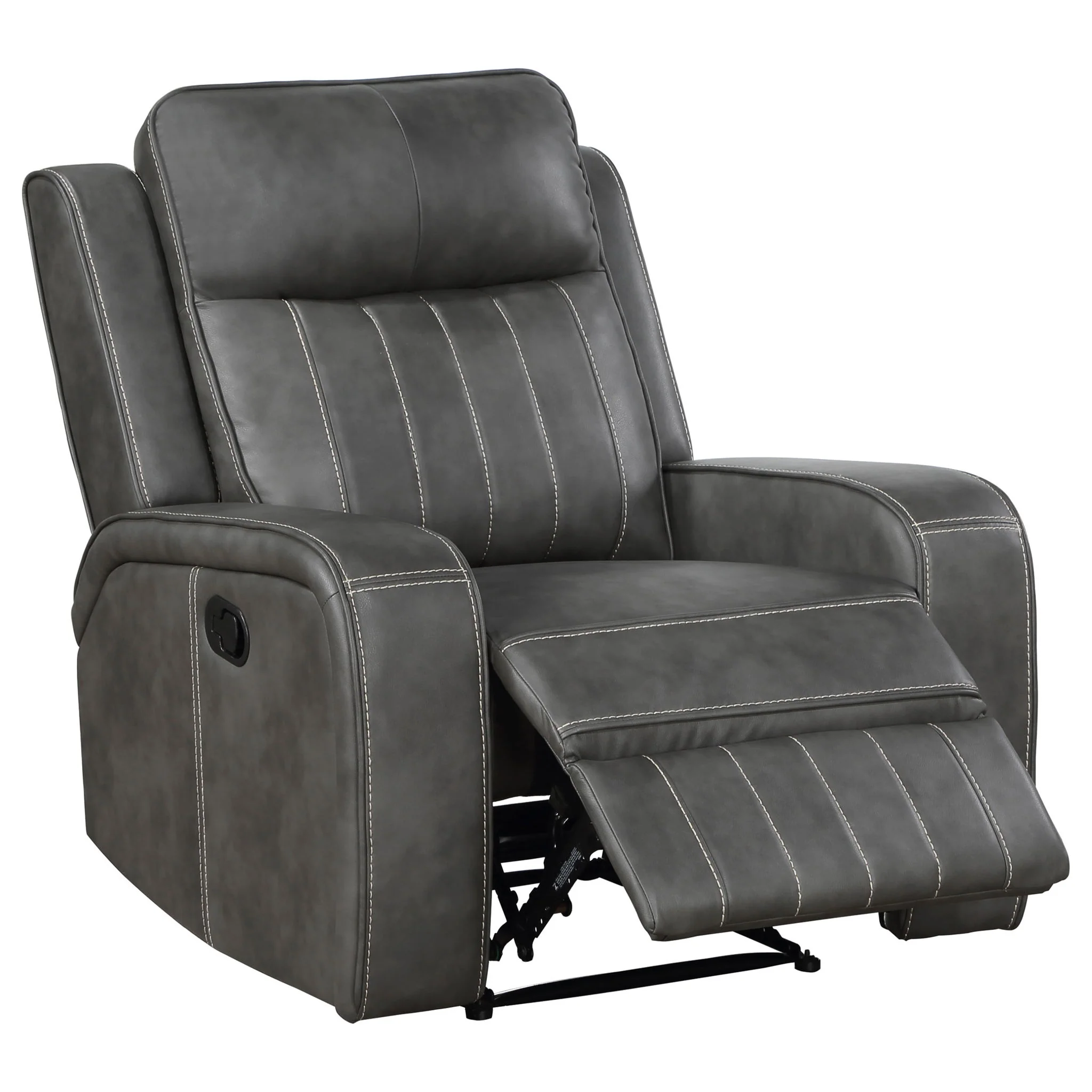 Raelynn Upholstered Track Arm Recliner Grey - Image 3