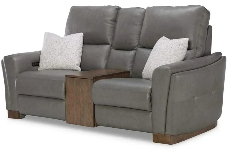 Rainforest Green Leather Modern Dual Power Reclining Living Room Set Includes Sofa and Loveseat with Dropdown table & lights - Image 14