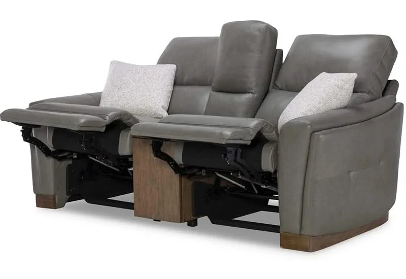 Rainforest Green Leather Modern Dual Power Reclining Living Room Set Includes Sofa and Loveseat with Dropdown table & lights - Image 15