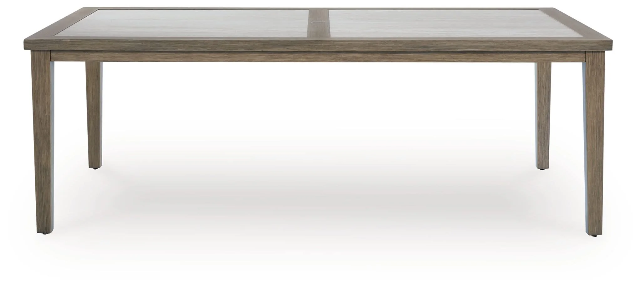 Rainier Ranch - Rectangle Dining Table With Umbrella Option - Brown / Beige - Image 2