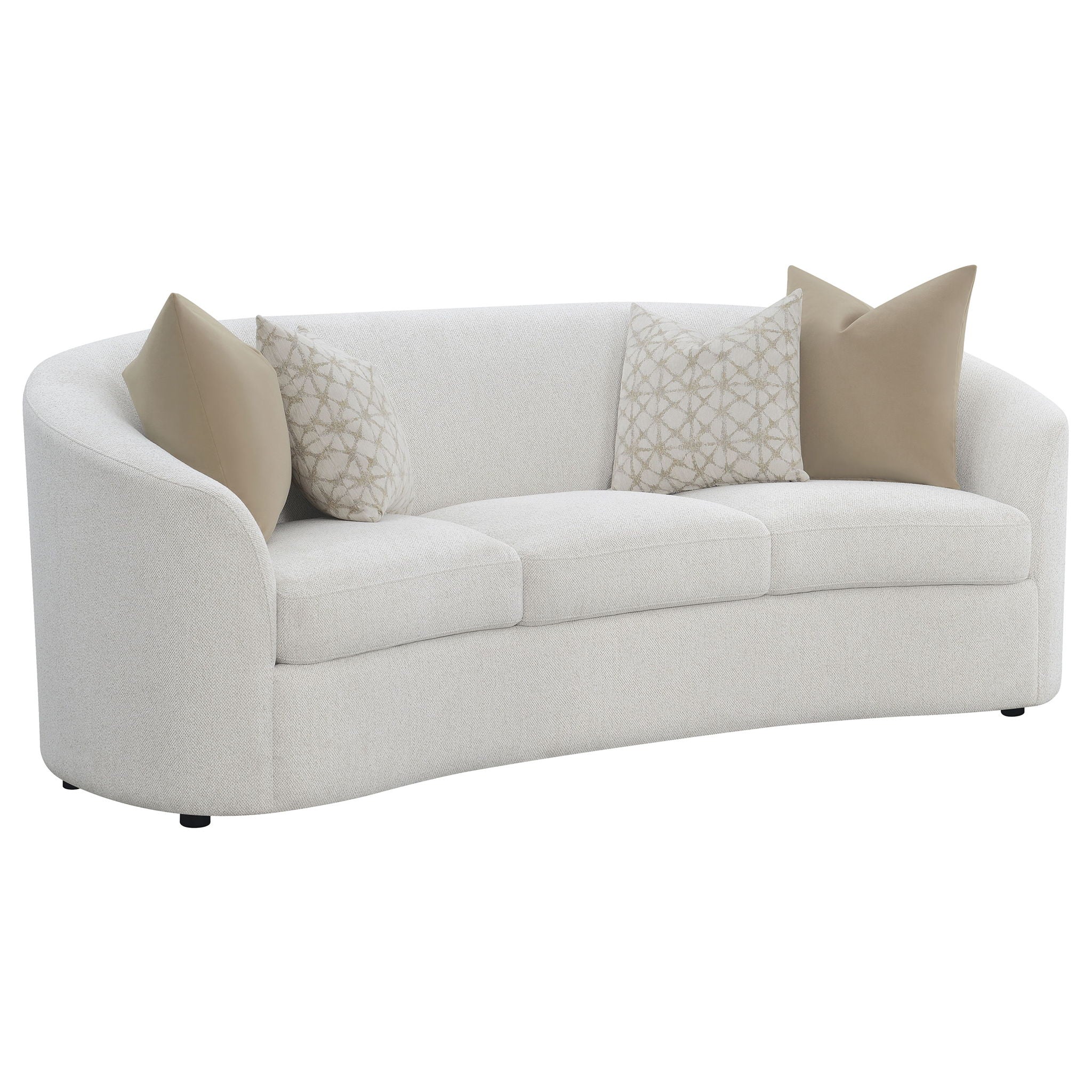 Rainn 3-piece Boucle Upholstered Sloped Arm Sofa Set Latte - Image 4