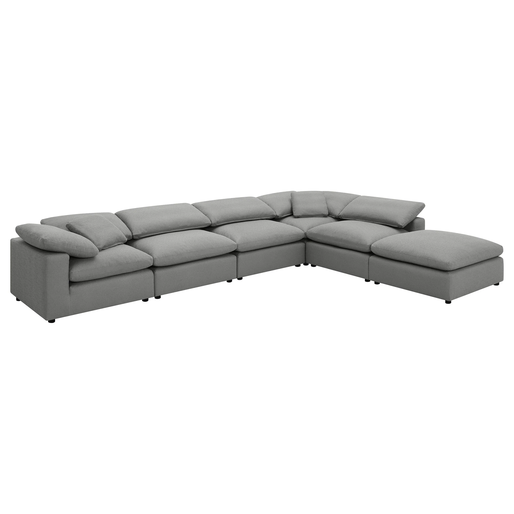 Raleigh 6-piece Boucle Upholstered Modular Sectional Grey - Image 3