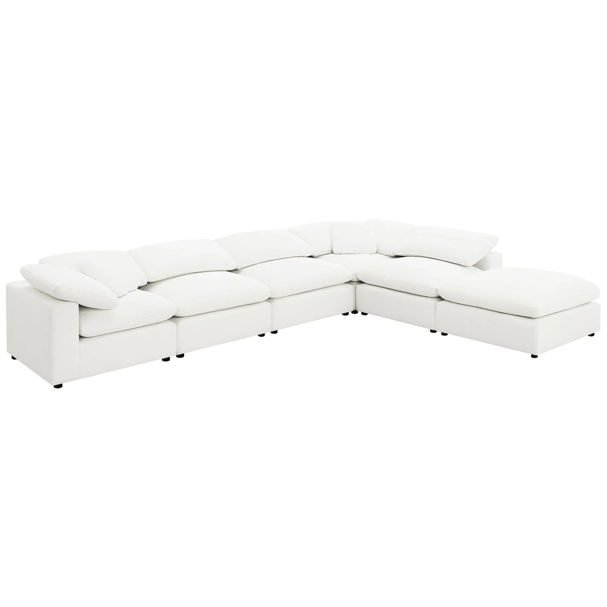 Raleigh 6-piece Boucle Upholstered Modular Sectional Ivory - Image 2