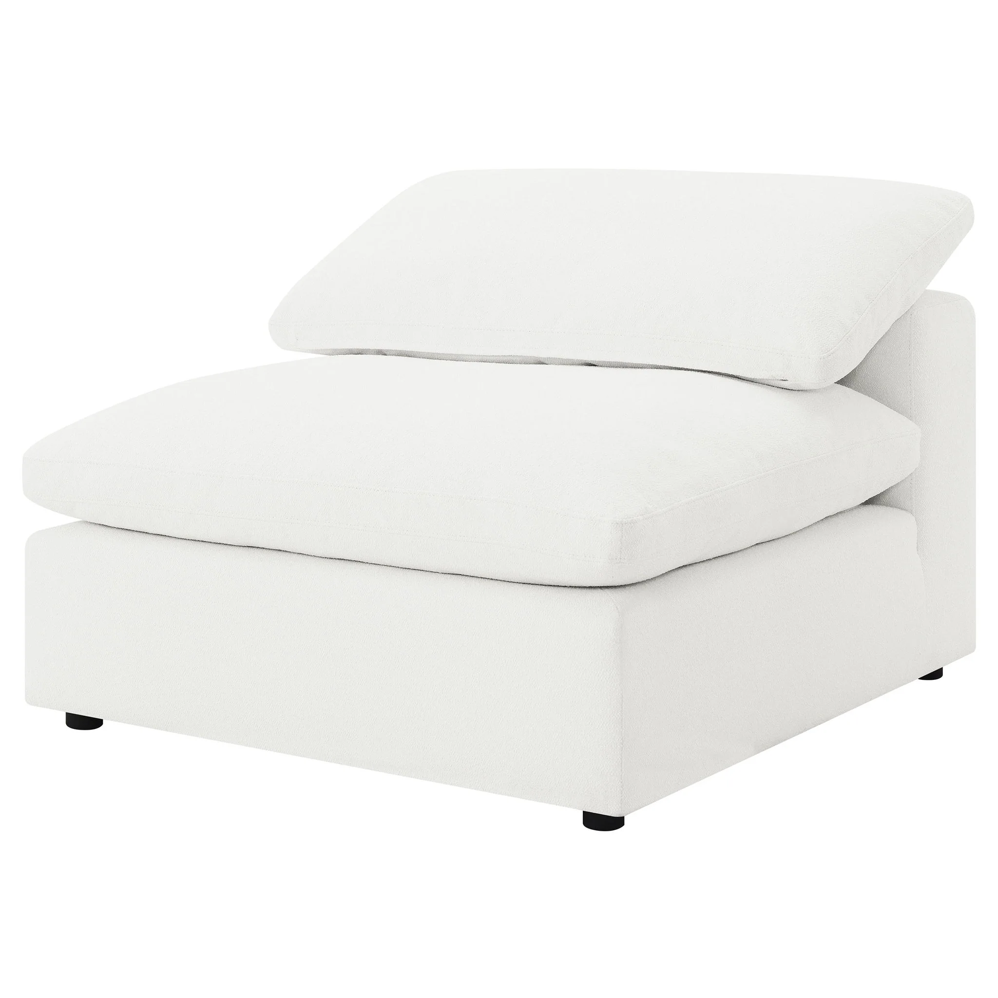 Raleigh Boucle Upholstered Armless Chair Ivory - Image 3