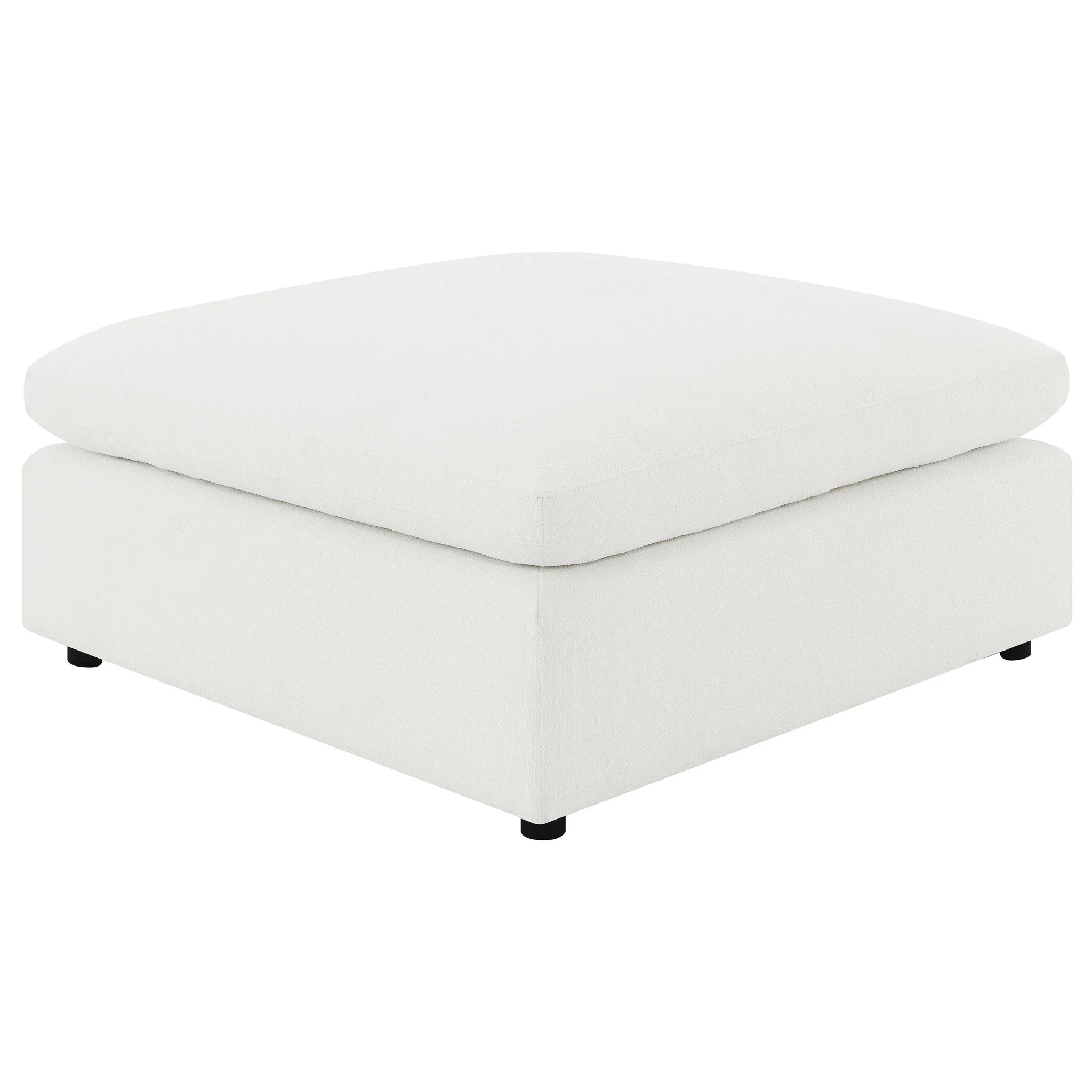 Raleigh Boucle Upholstered Ottoman Ivory - Image 3