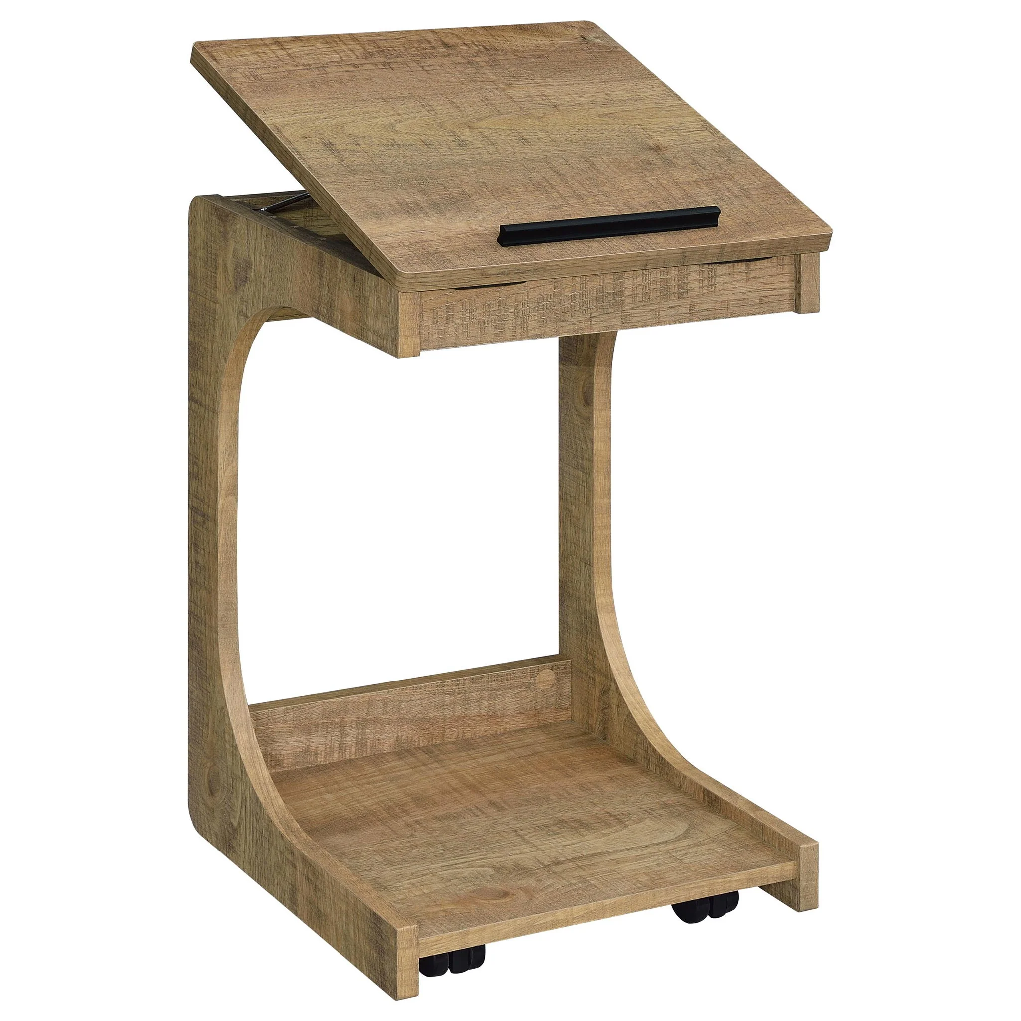 Ralston C-Shaped Lift-Top Sofa Side Table With Casters Mango - Image 4