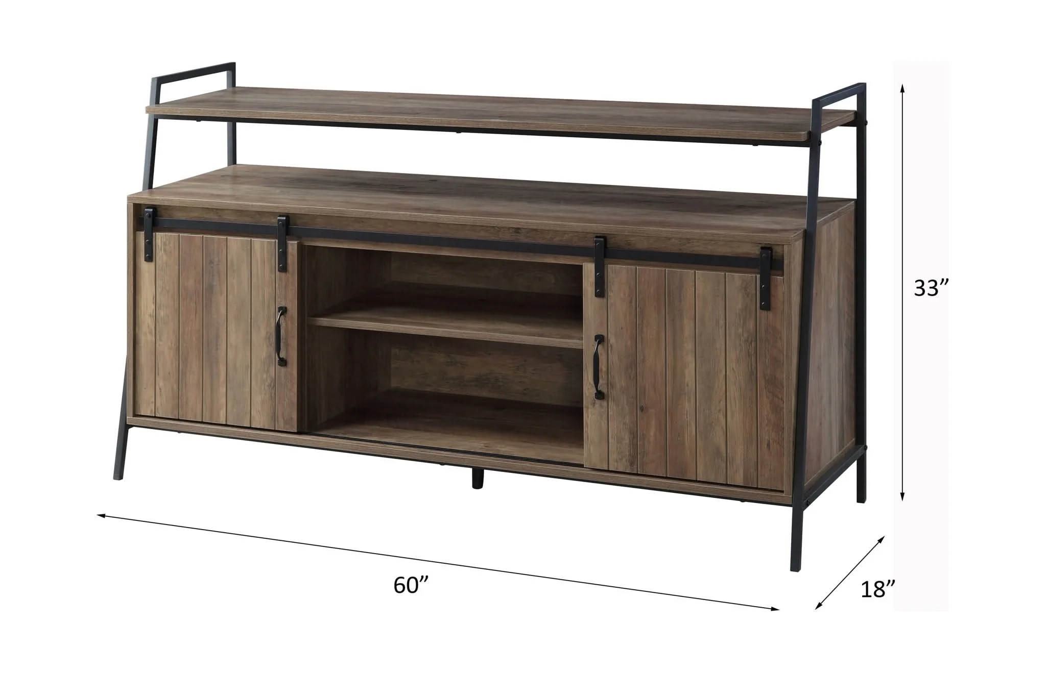 Rashawn - Rustic TV Stand - Oak - Image 2