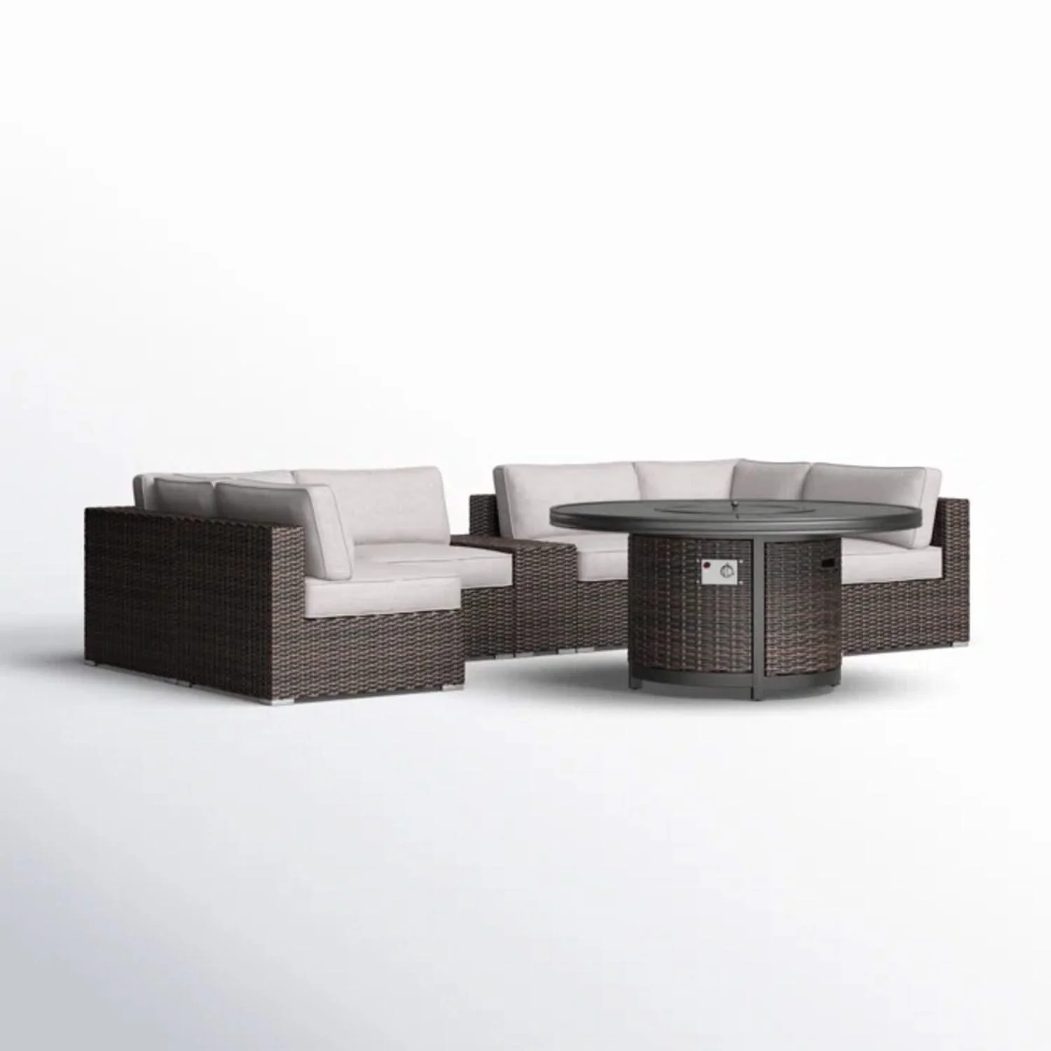 Rattan Patio Set With Comfortable Cushions And Fire Pit - Image 11
