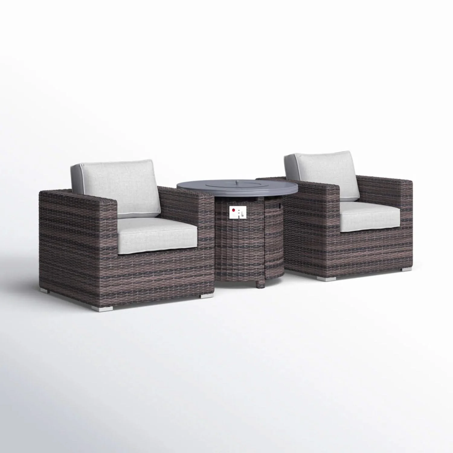 Rattan Patio Set With Comfortable Cushions And Fire Pit - Image 13