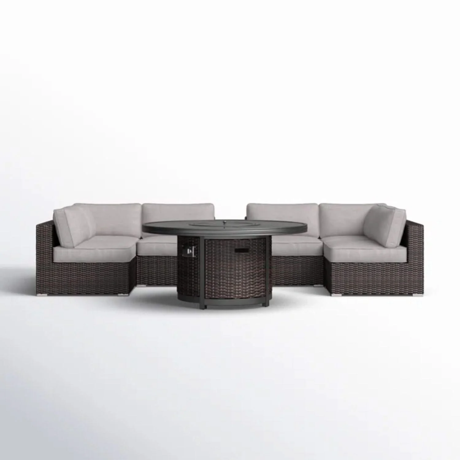 Rattan Patio Set With Comfortable Cushions And Fire Pit - Image 3