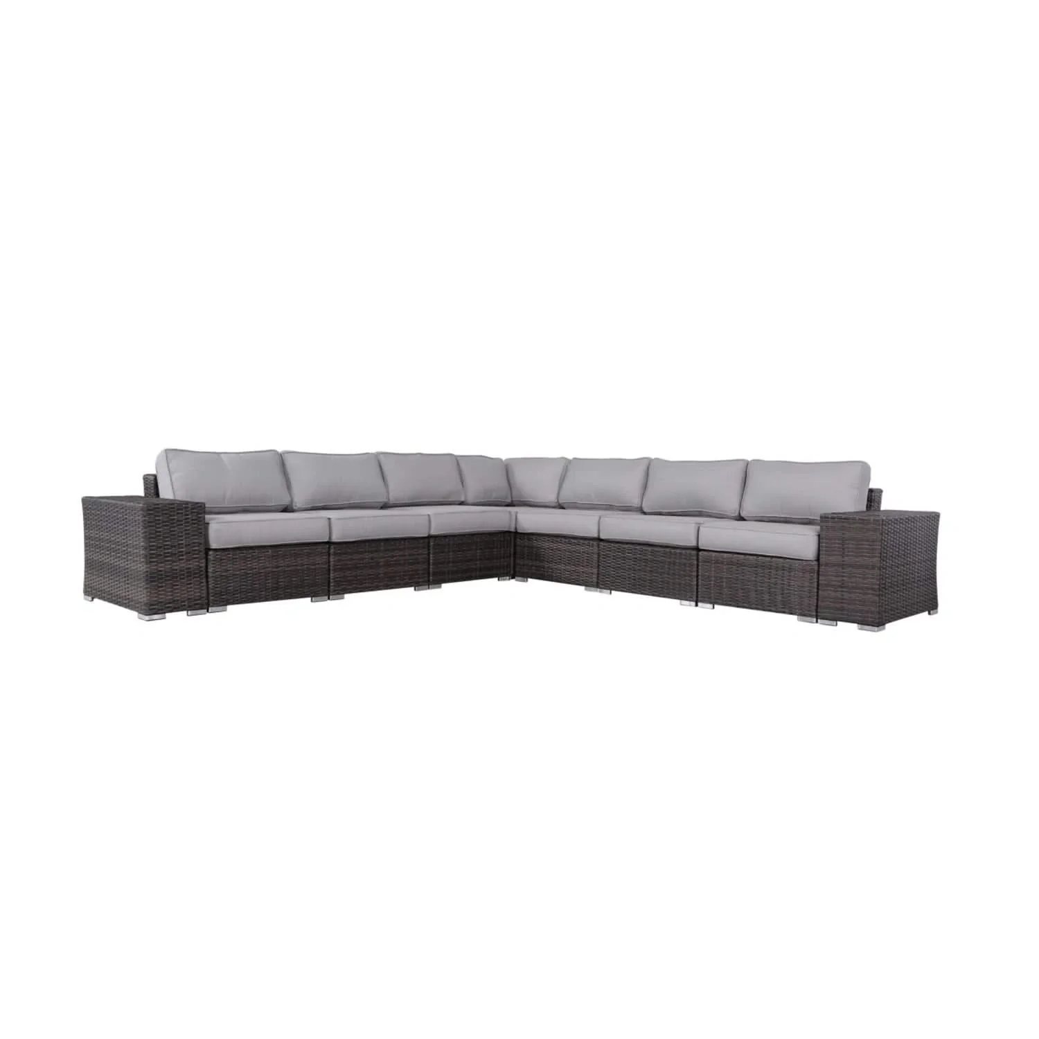 Rattan Sectional Sofa Set With Cushions - Image 2