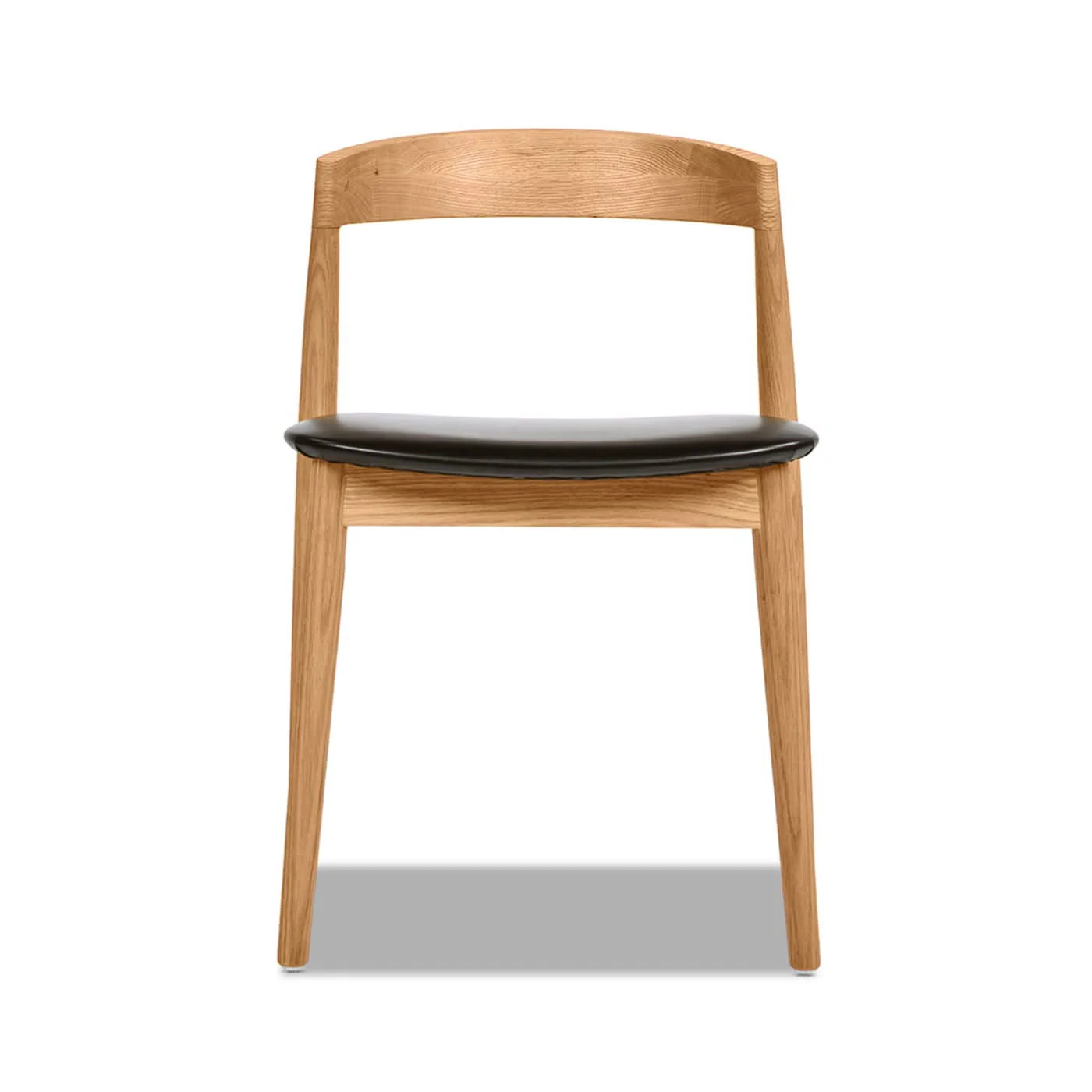 Raven - Stacking Sculpted Oak Dining Chair - Warm Natural Brown / Black - Image 3