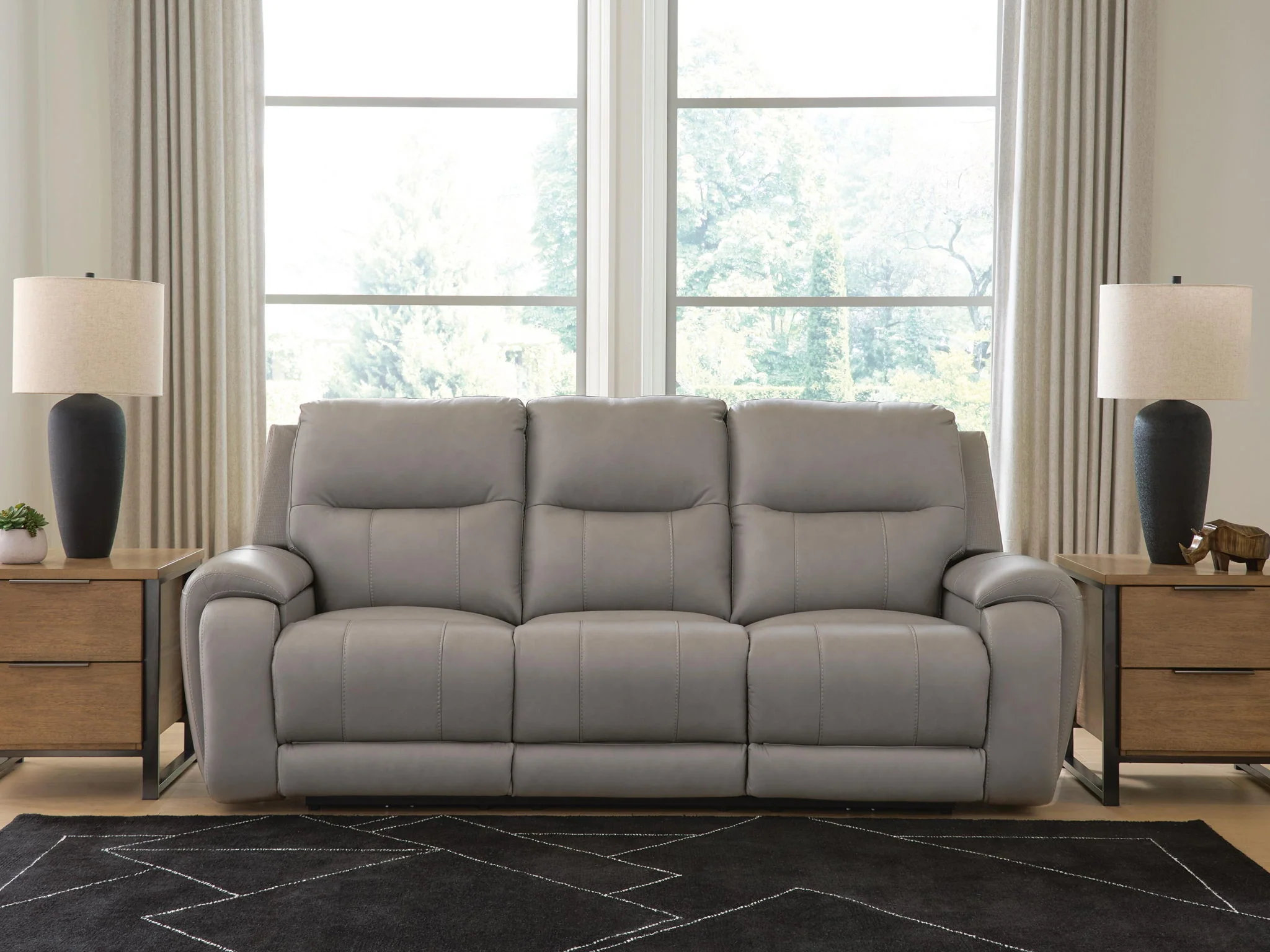 Real Moments - Power Reclining Sofa With Audio Seating - Ash - Image 3