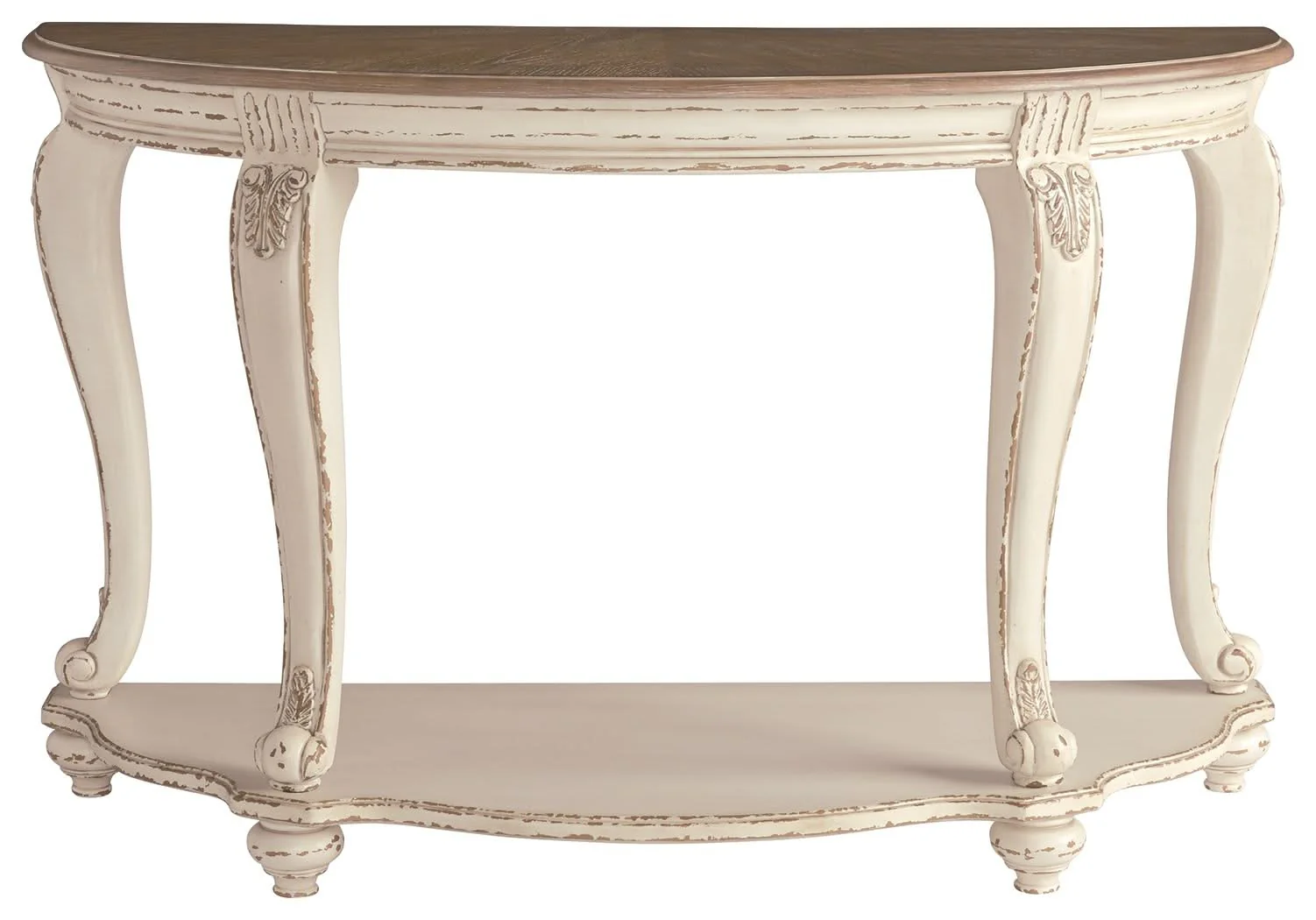 Realyn - Sofa Table - White / Brown - Image 3