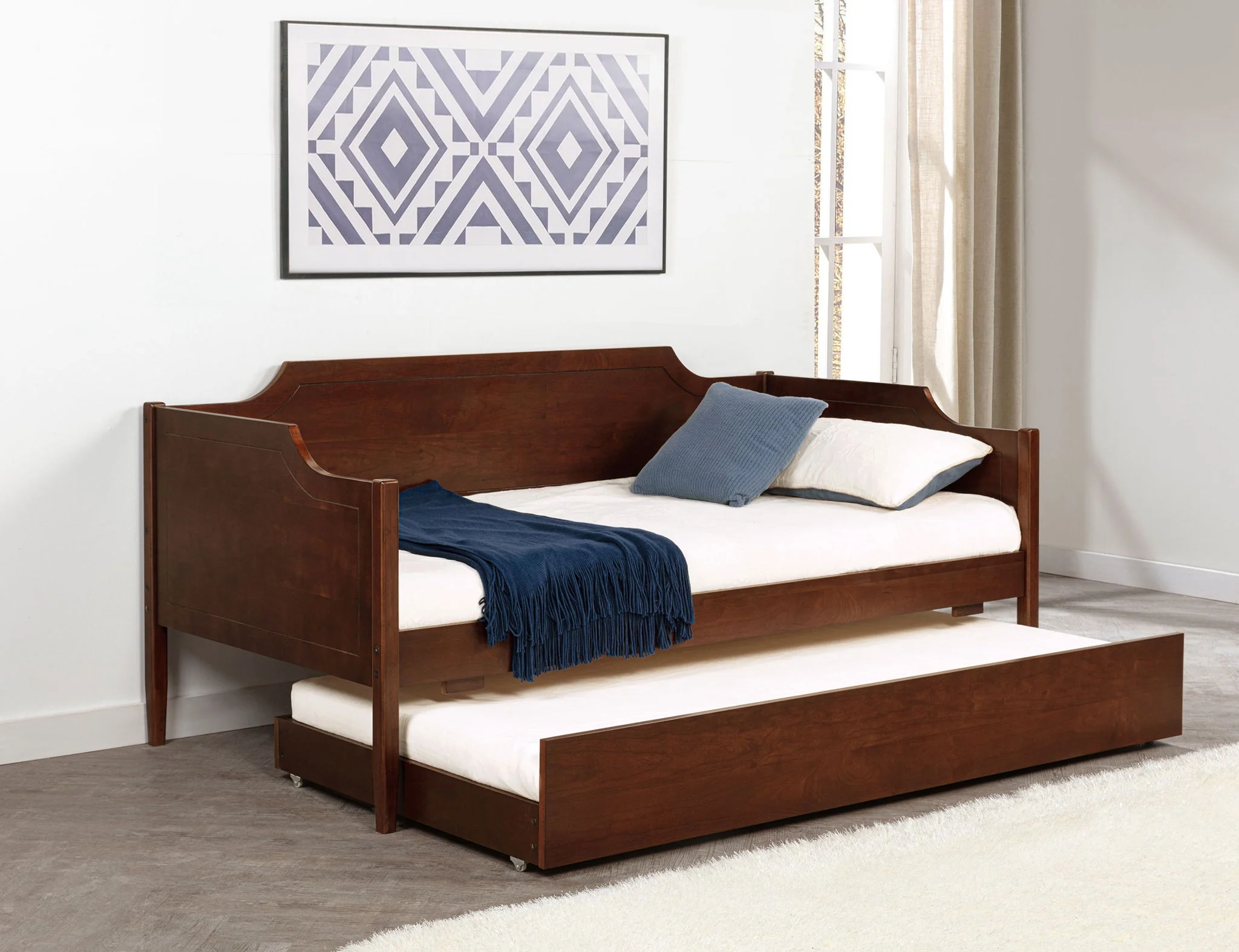 Redding Wood Twin Daybed With Trundle Cherry - Image 4