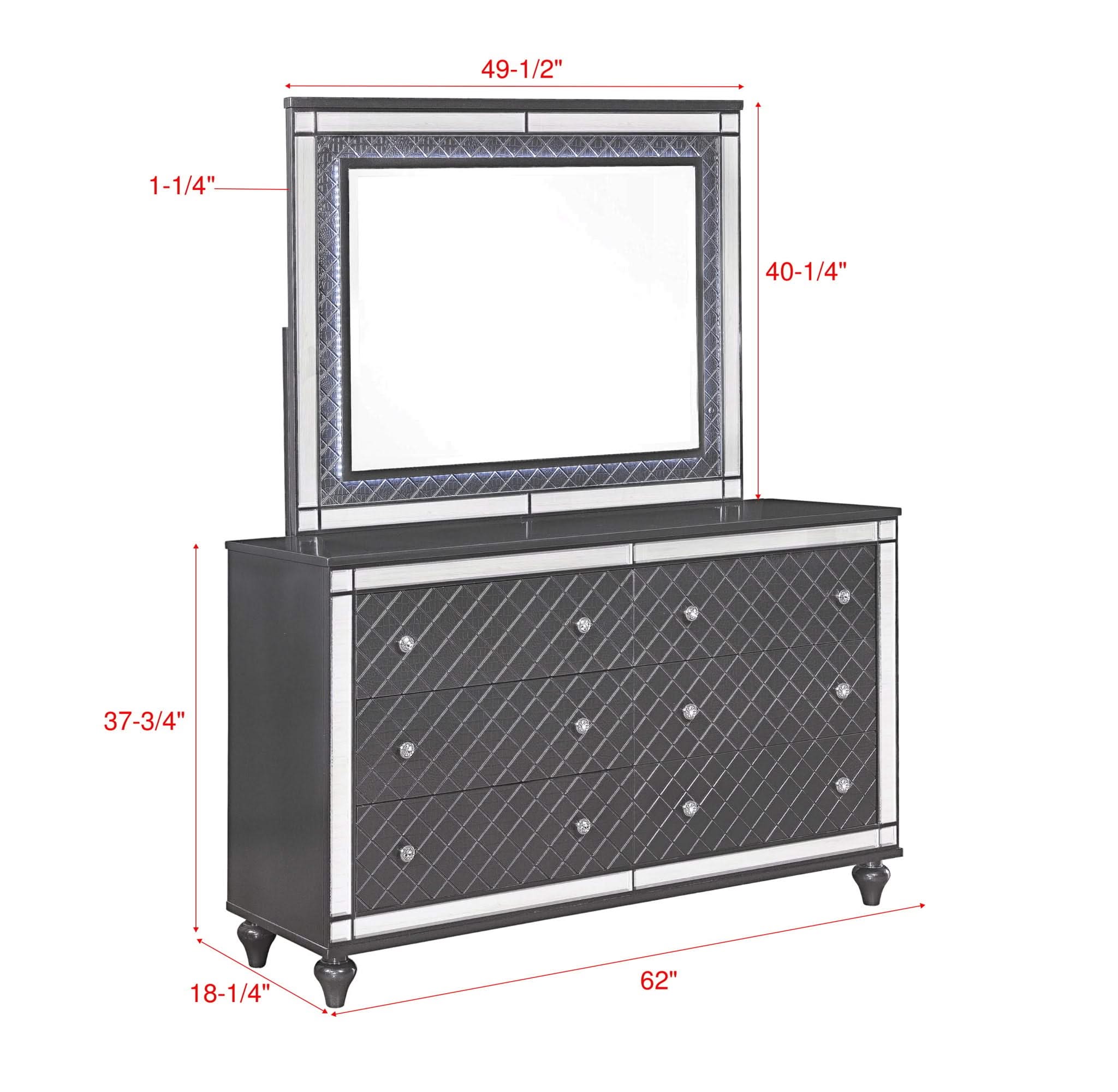 Refino - Dresser & Mirror - Gunmetal - Image 2