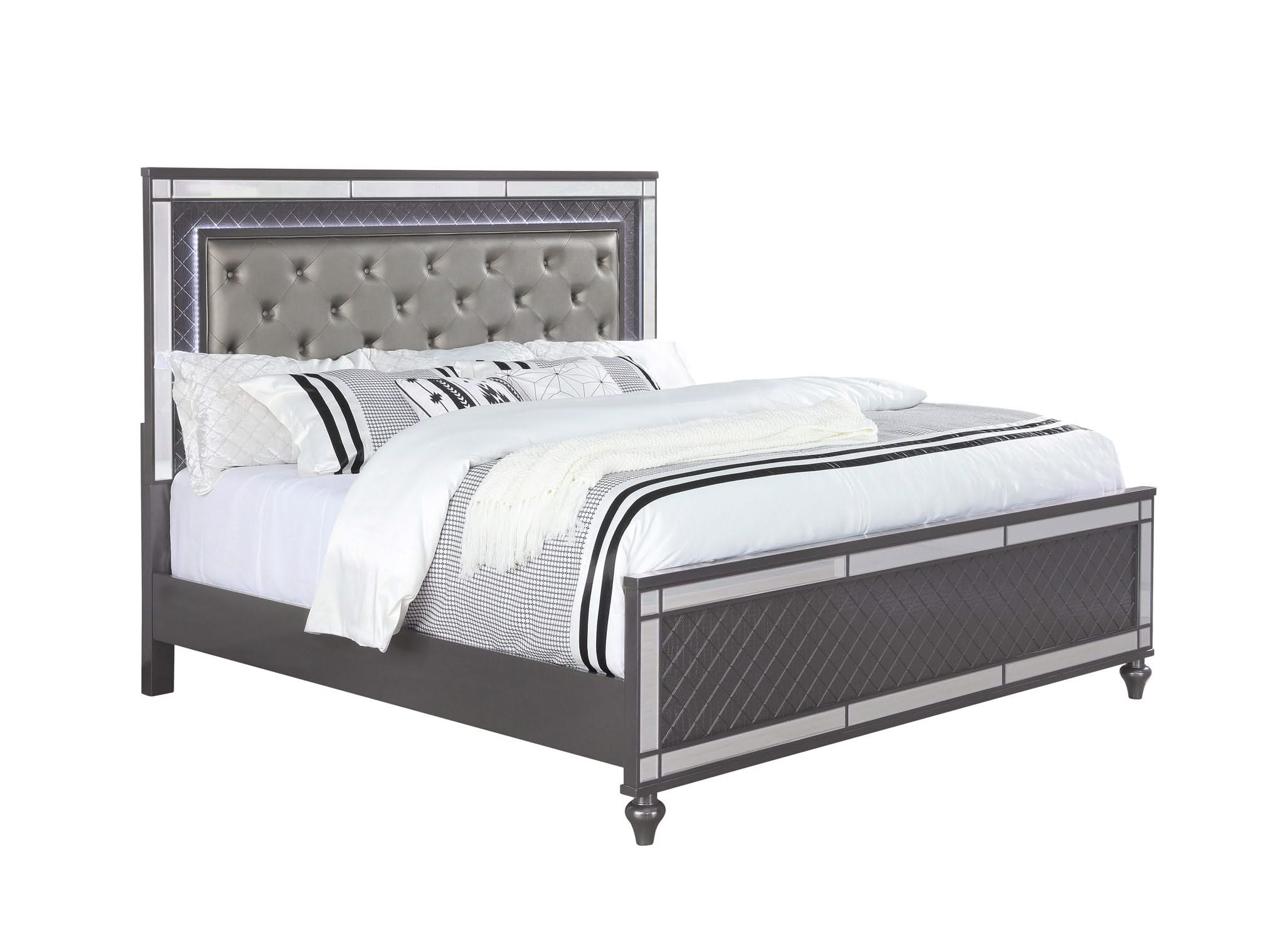 Refino - King 4 Piece Bedroom Set - Gunmetal - Image 3