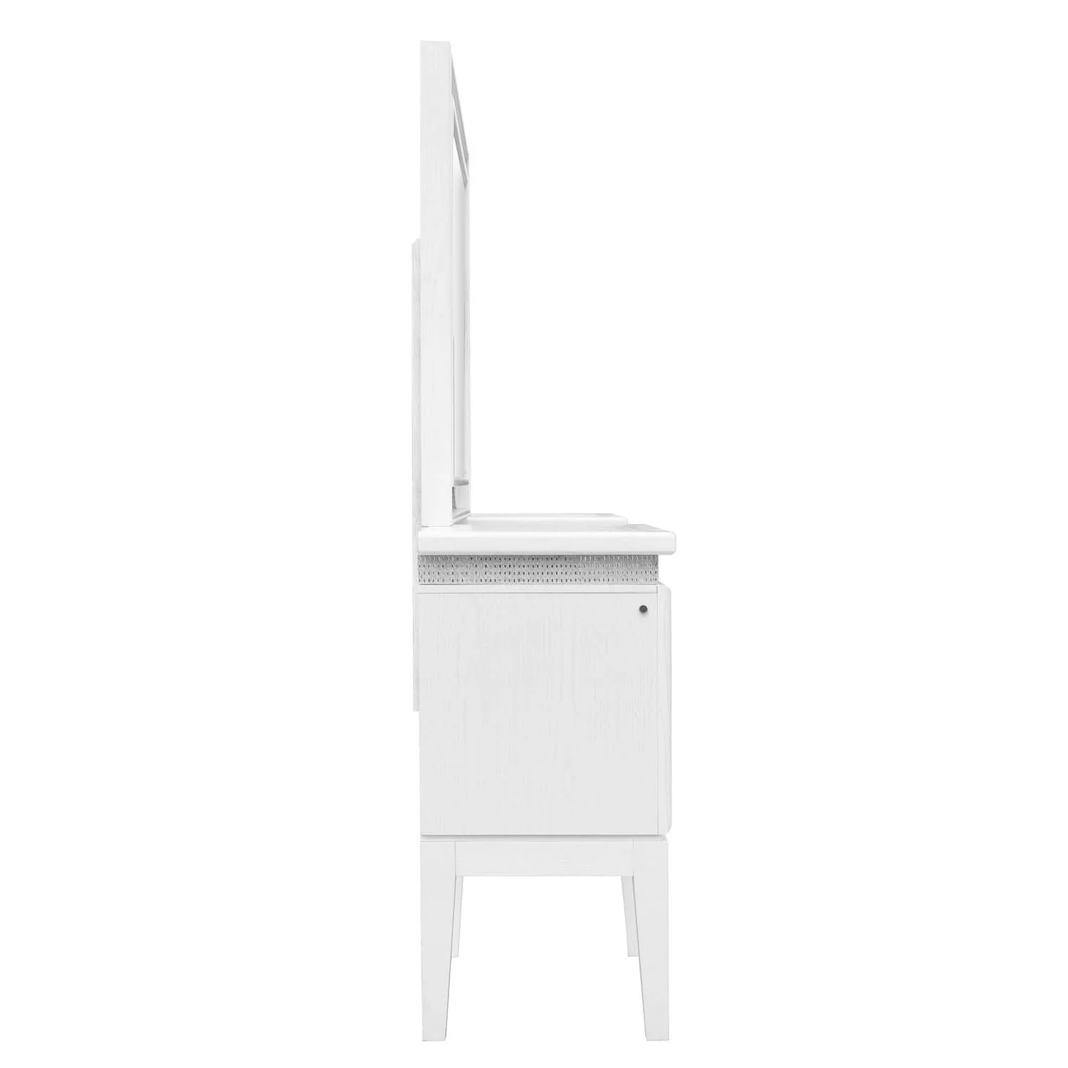 Reflections - Vanity Desk - Pearl White & Rhinestone - Image 3