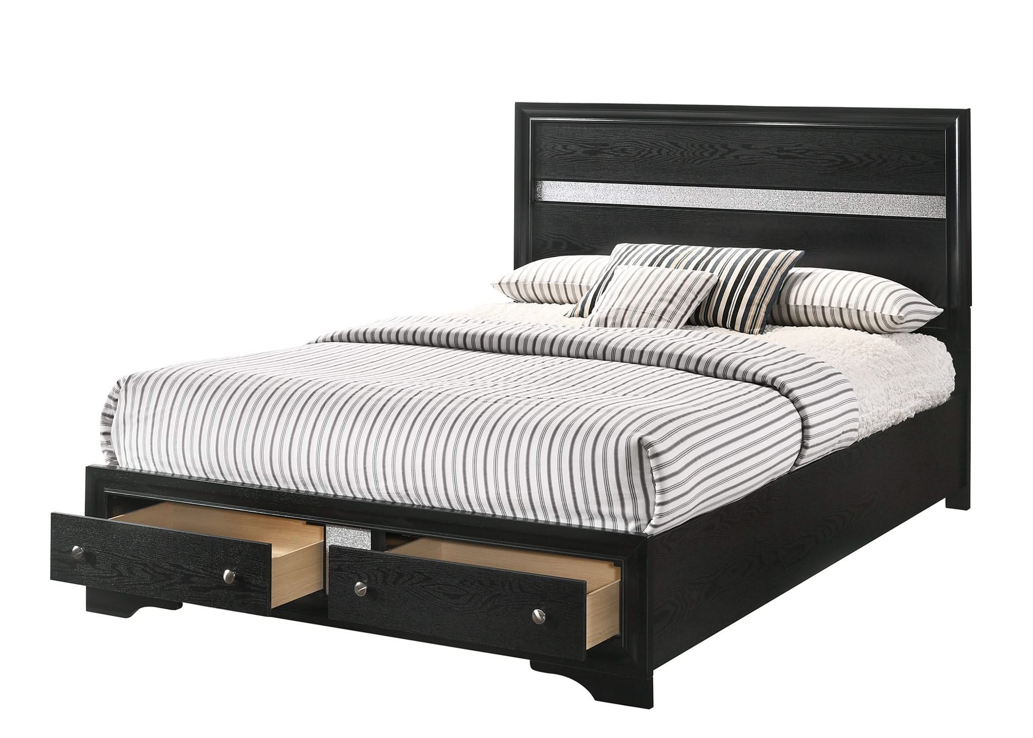 Regata - Queen 5 Piece Bedroom Set - Black - Image 3