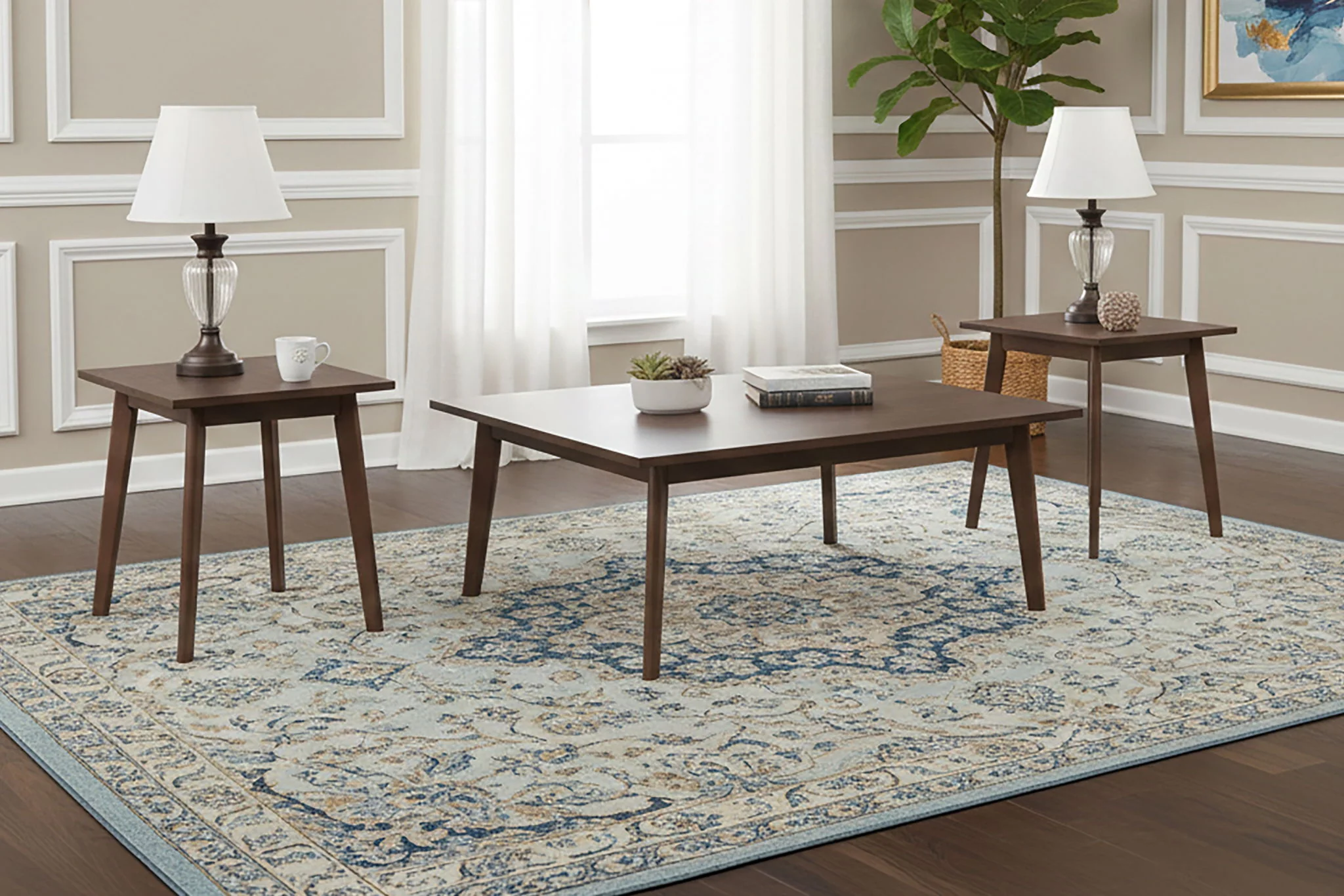 Reid - 3 Piece Occasional Set (1 Coffee & 2 End Tables) - Walnut - Image 2