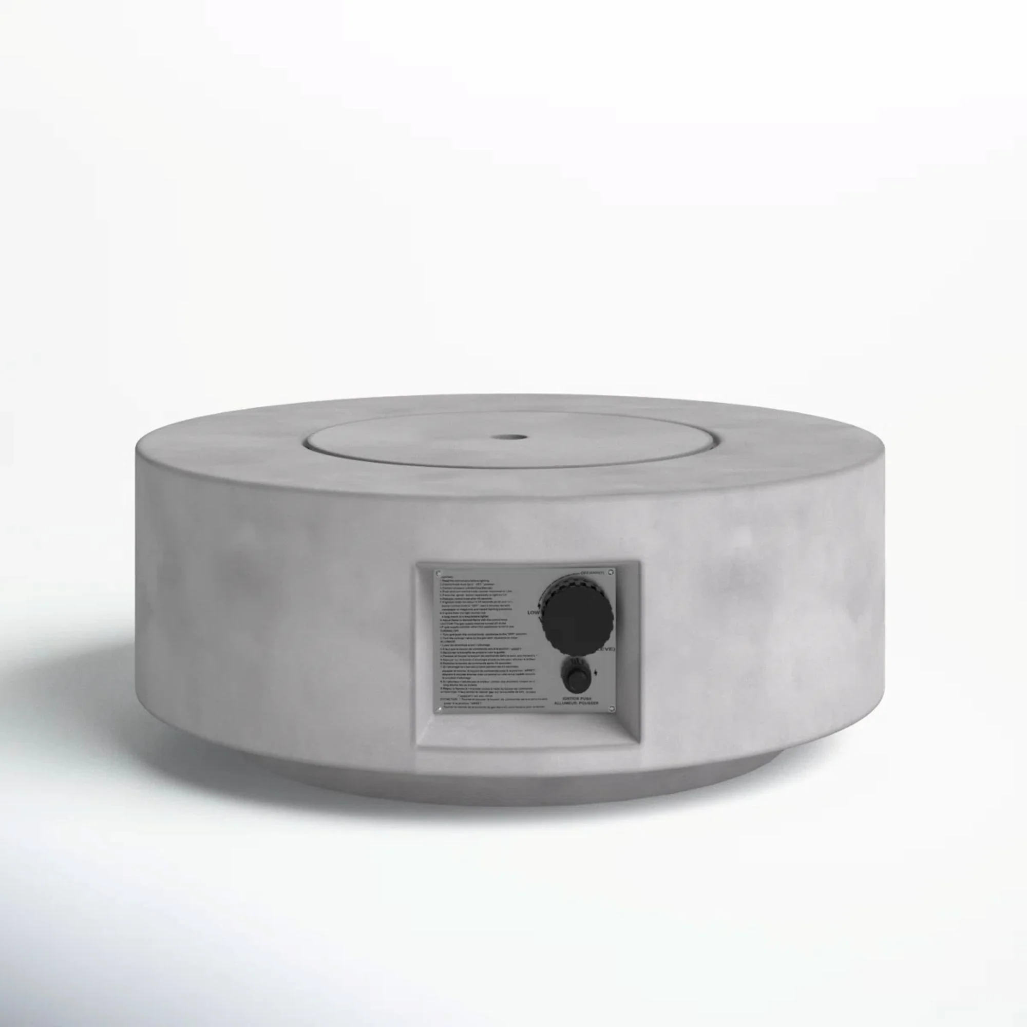 Reinforced - Propane Gas Outdoor Fire Pit Table With Lid