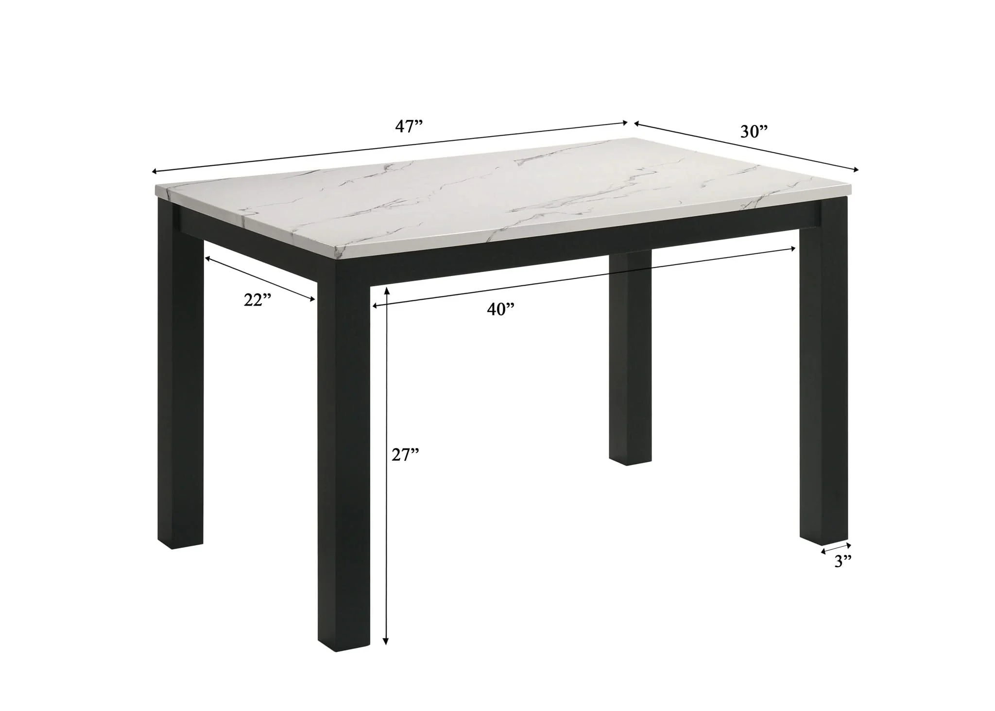 Resia - Dining Table - White / Black - Image 4