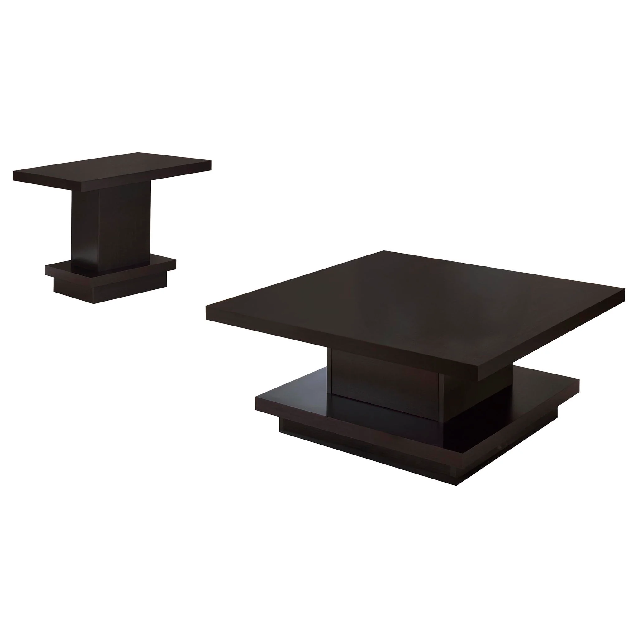 Reston 2-piece Square Coffee and End Table Set Cappuccino - Image 3