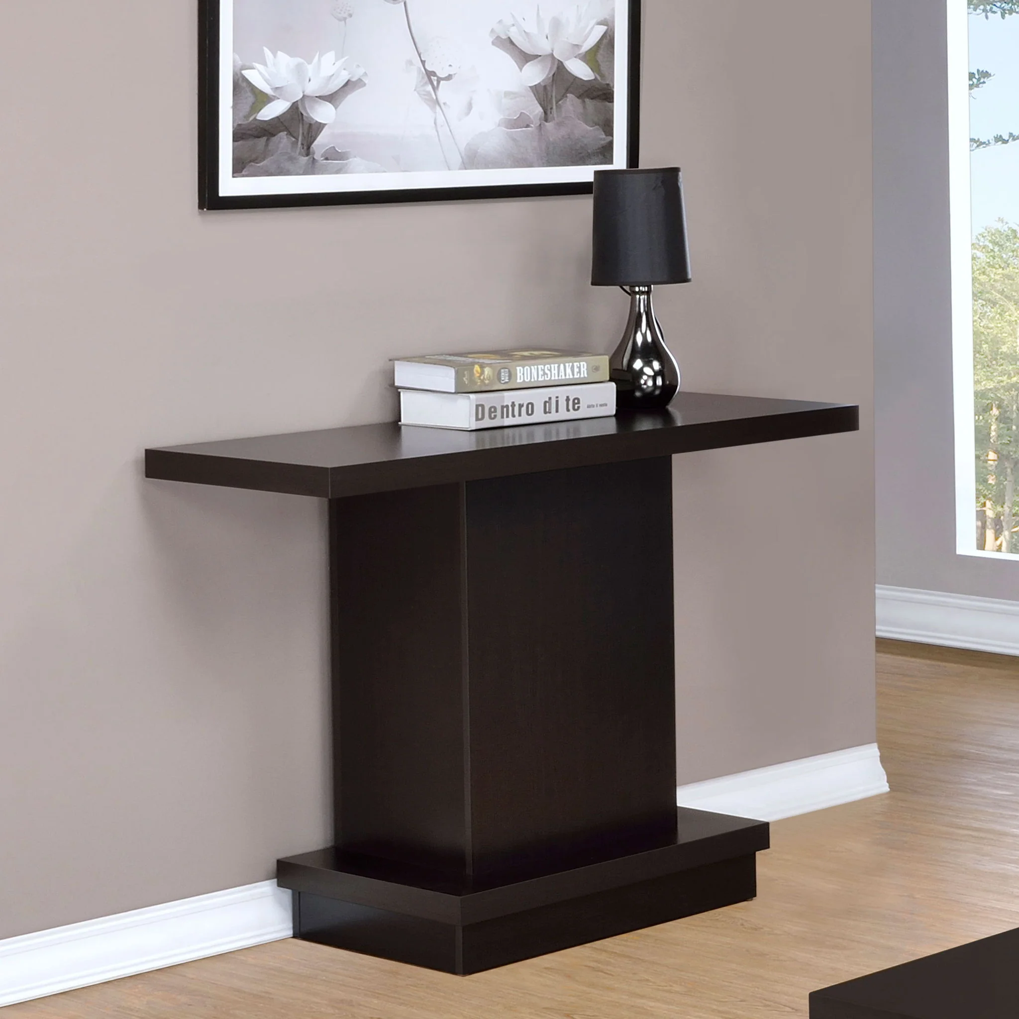Reston Engineered Wood Pedestal Console Table Cappuccino - Image 2