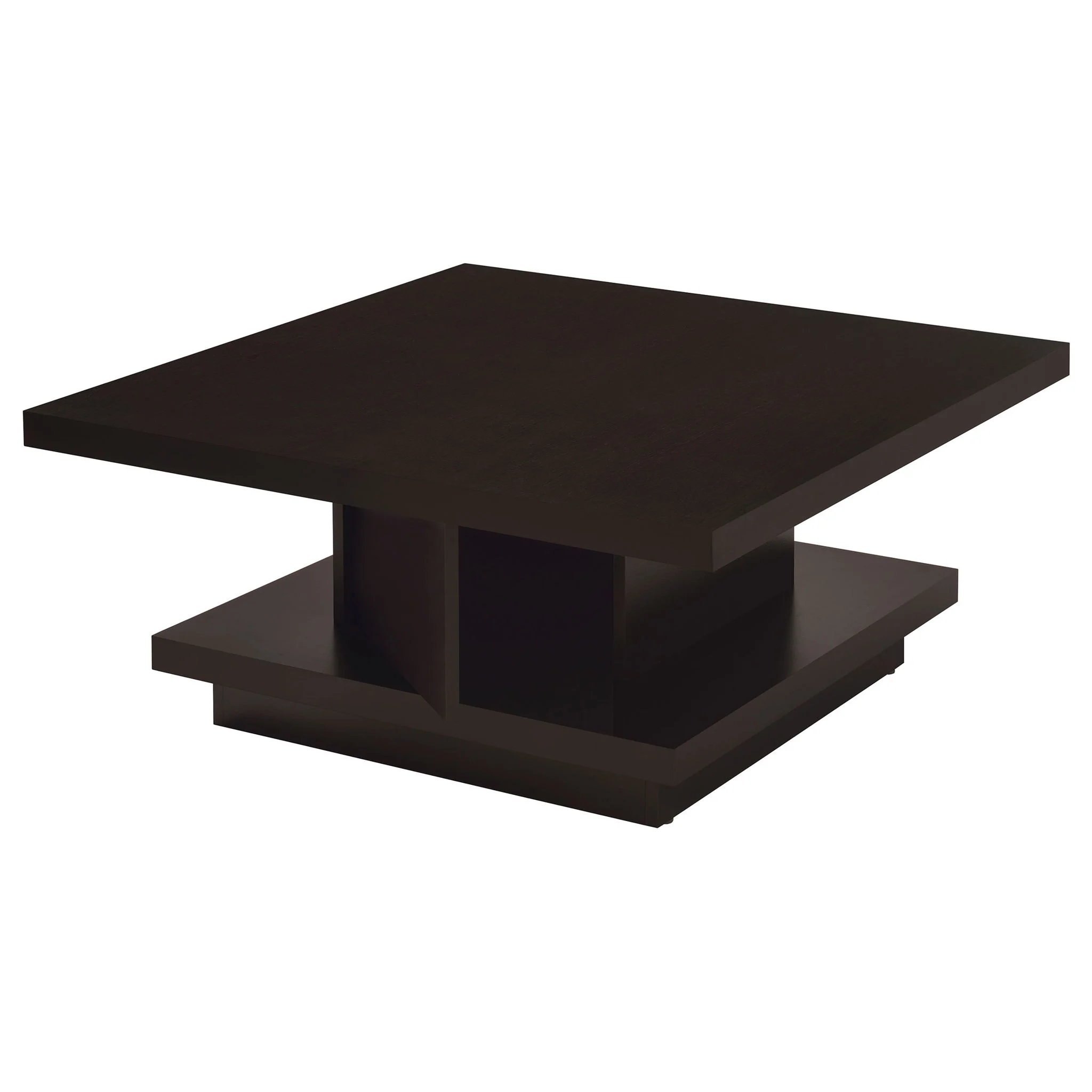 Reston Square Engineered Wood Coffee Table with Casters Cappuccino - Image 3