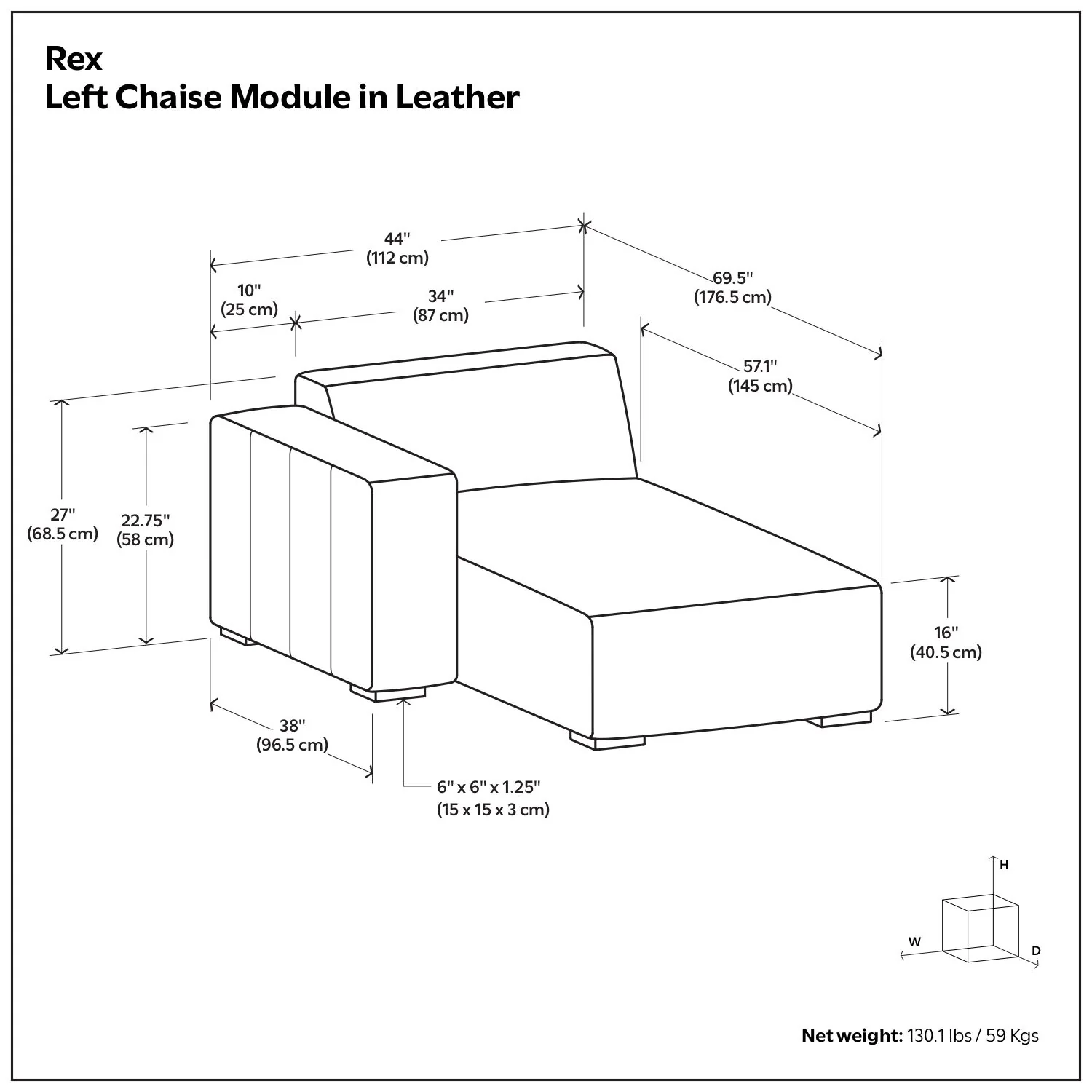Rex - Chaise Sofa Module - Image 14
