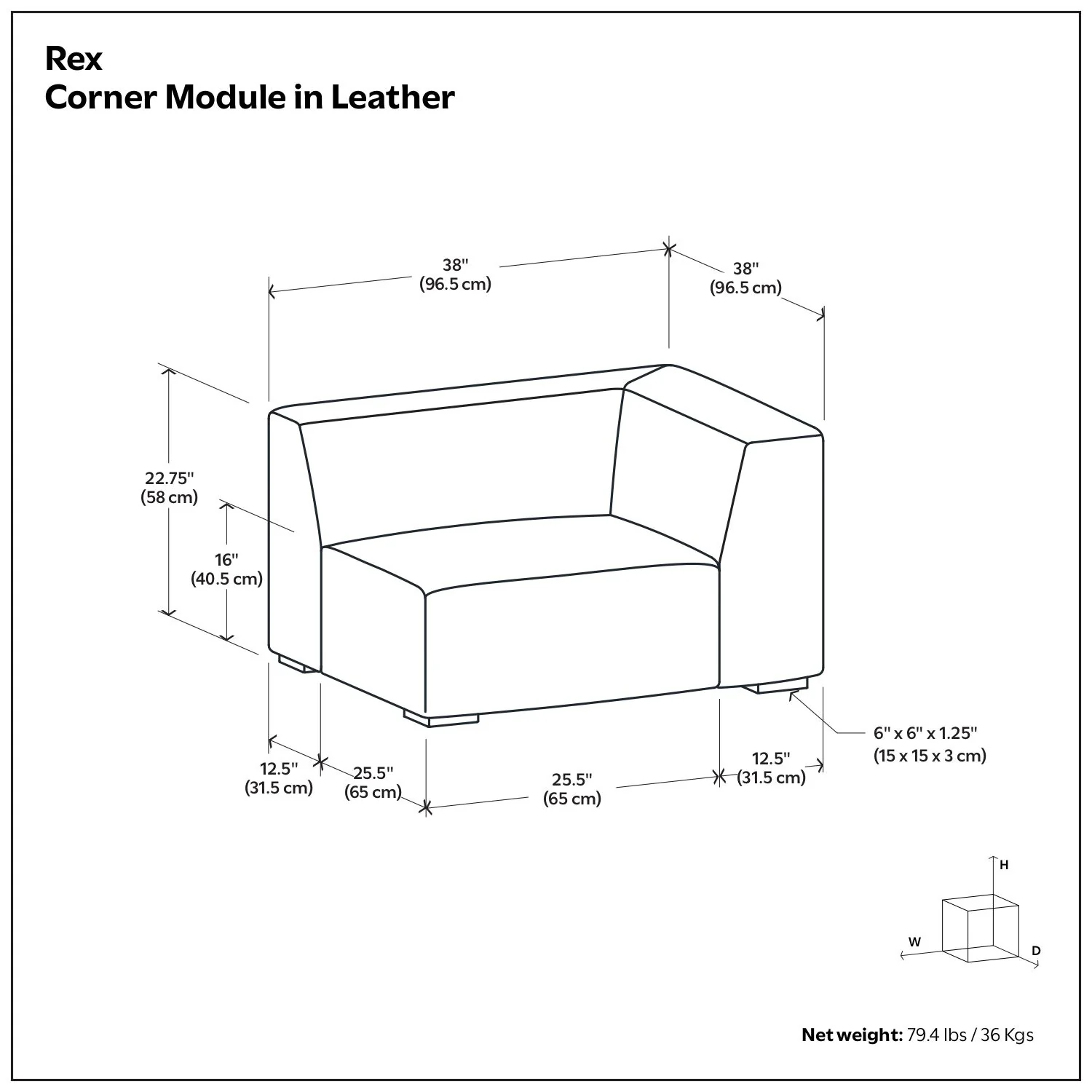 Rex - Corner Sofa Module - Image 5