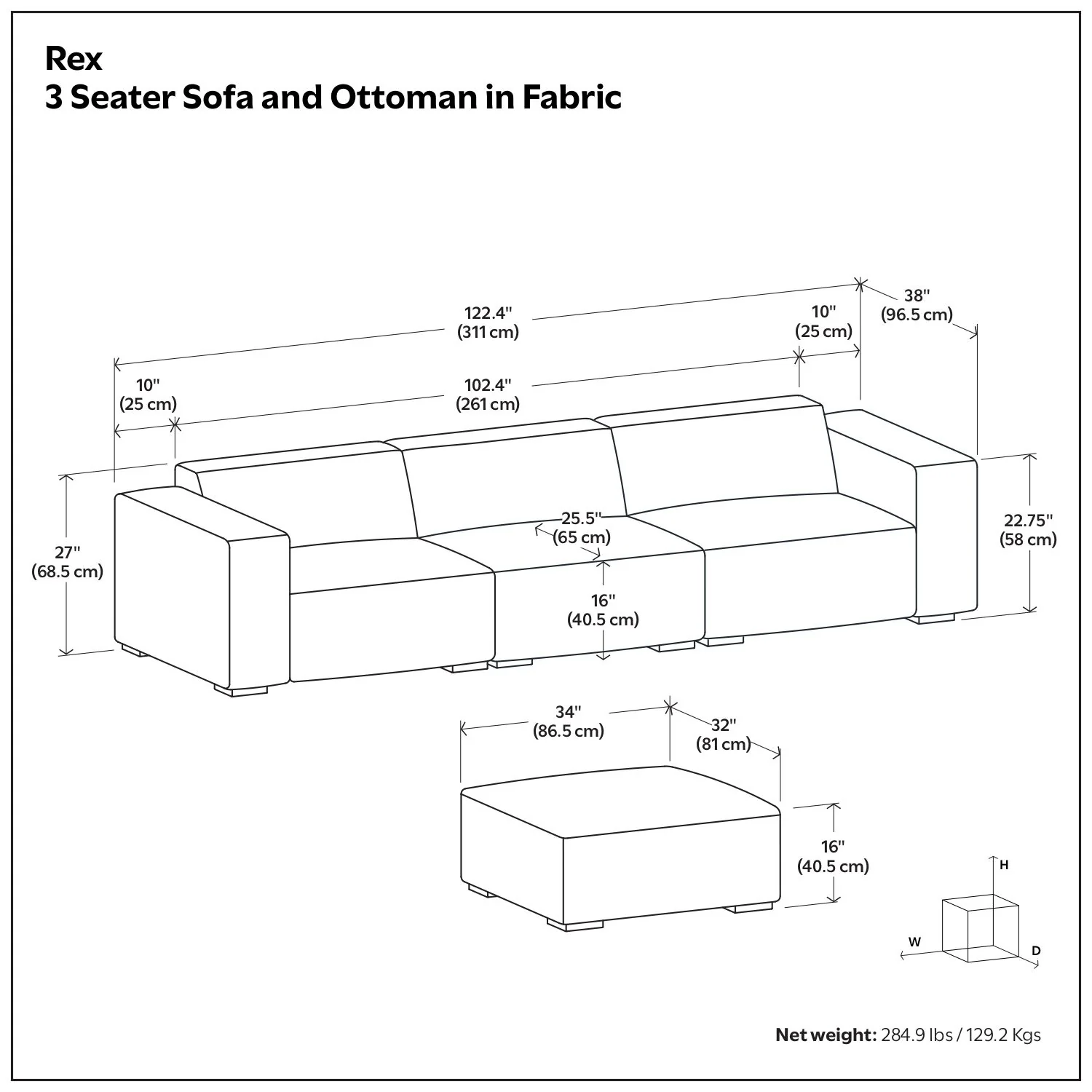 Rex - Handcrafted Sectional Sofa And Ottoman - Image 24