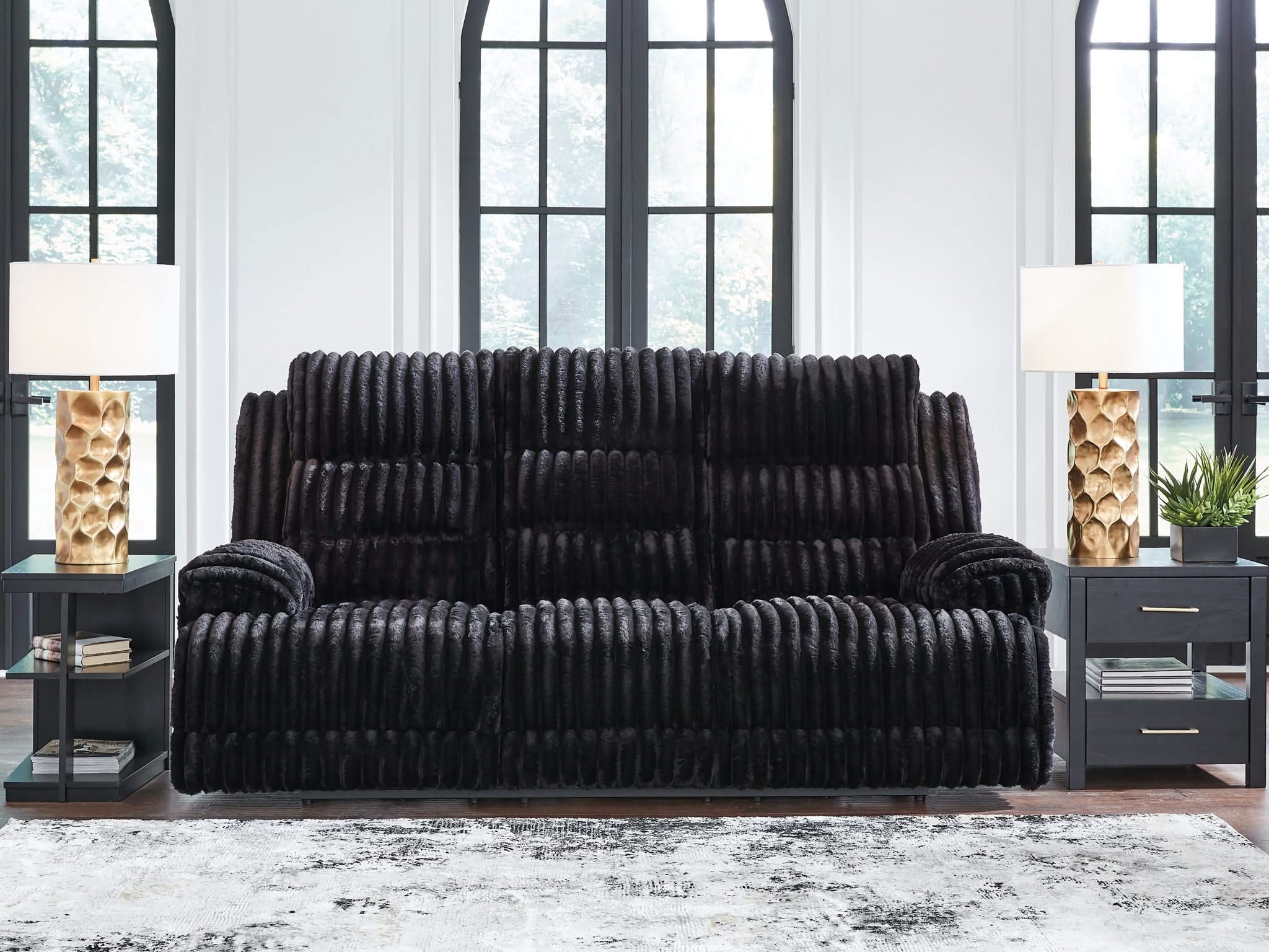 Rhine Falls - Reclining Power Sofa With Drop Down Table - Onyx - Image 3
