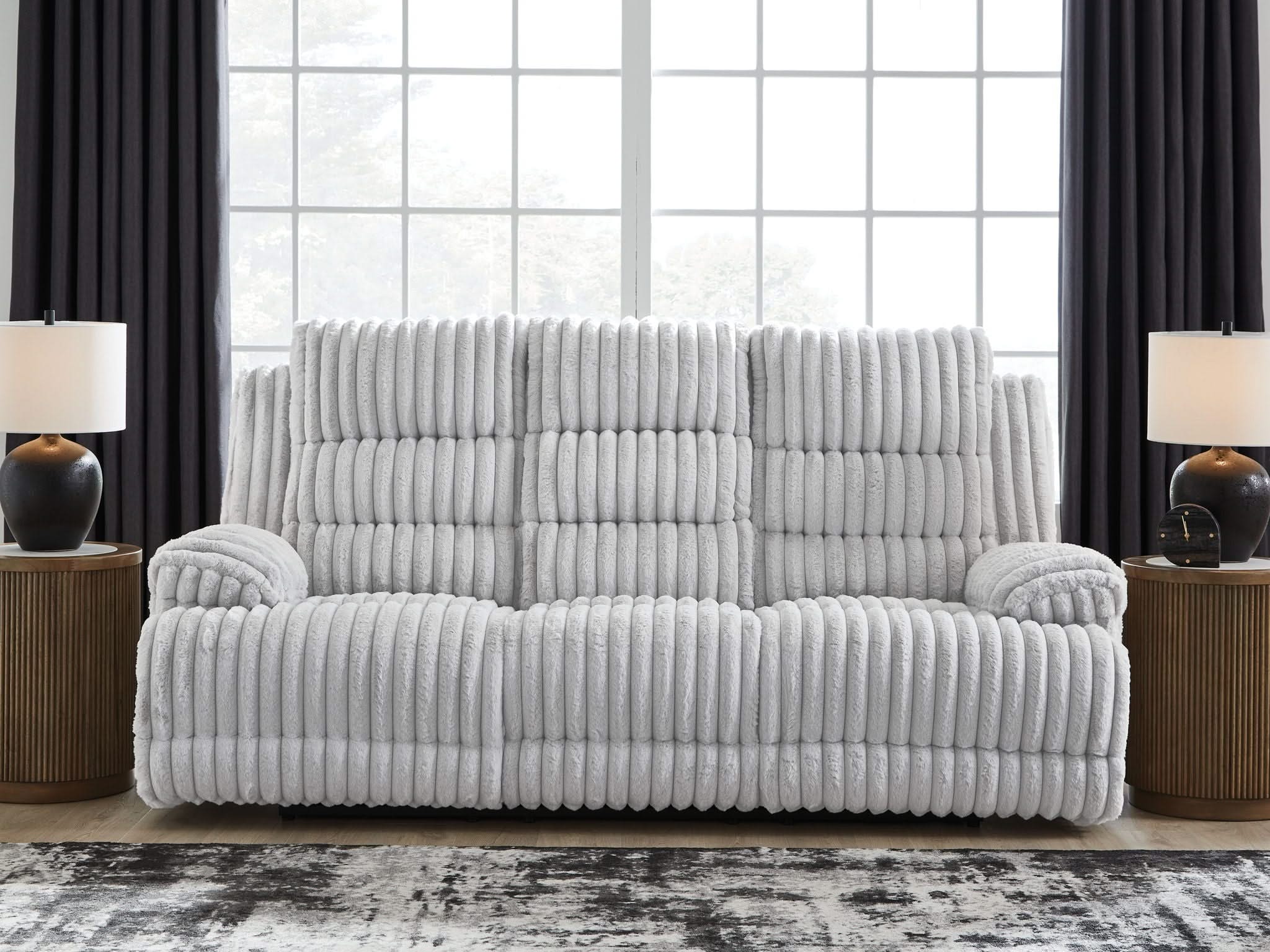 Rhines Falls - Reclining Power Sofa With Drop Down Table - Alloy - Image 3