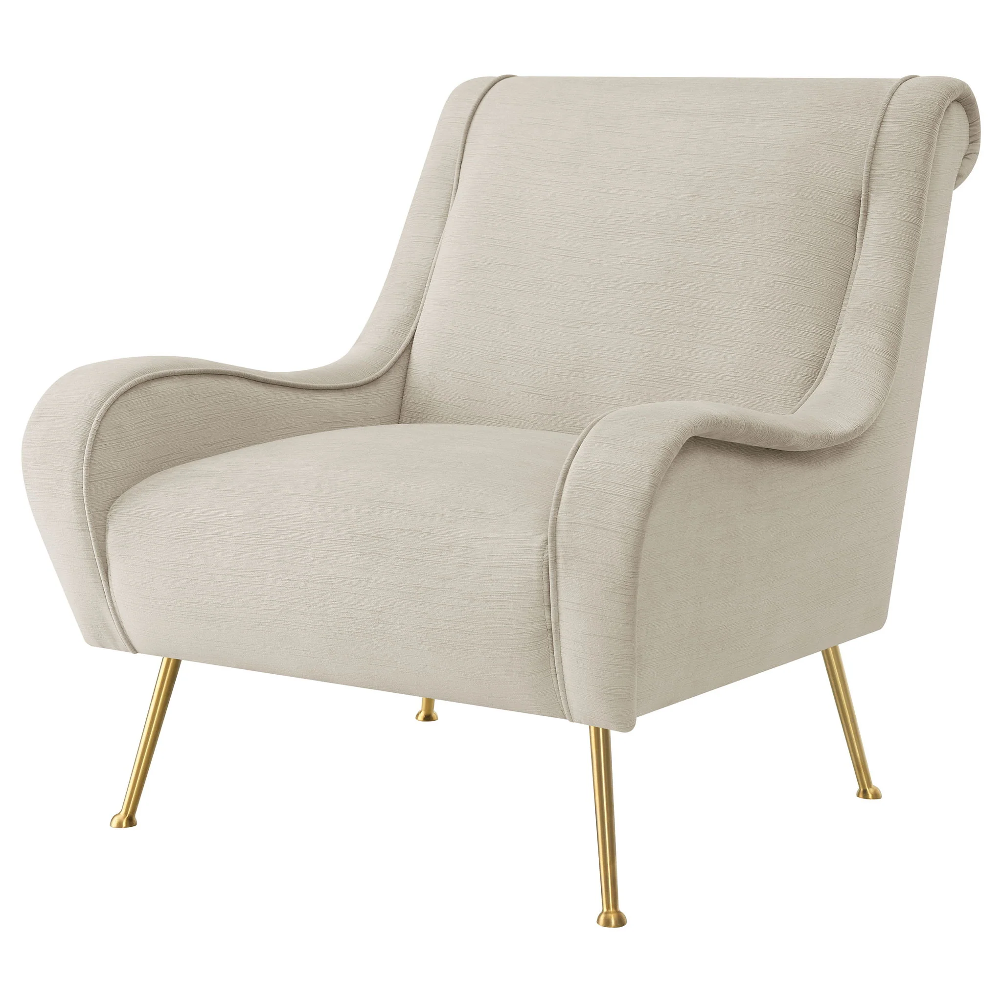 Ricci Upholstered Saddle Arm Accent Chair Stone - Image 4