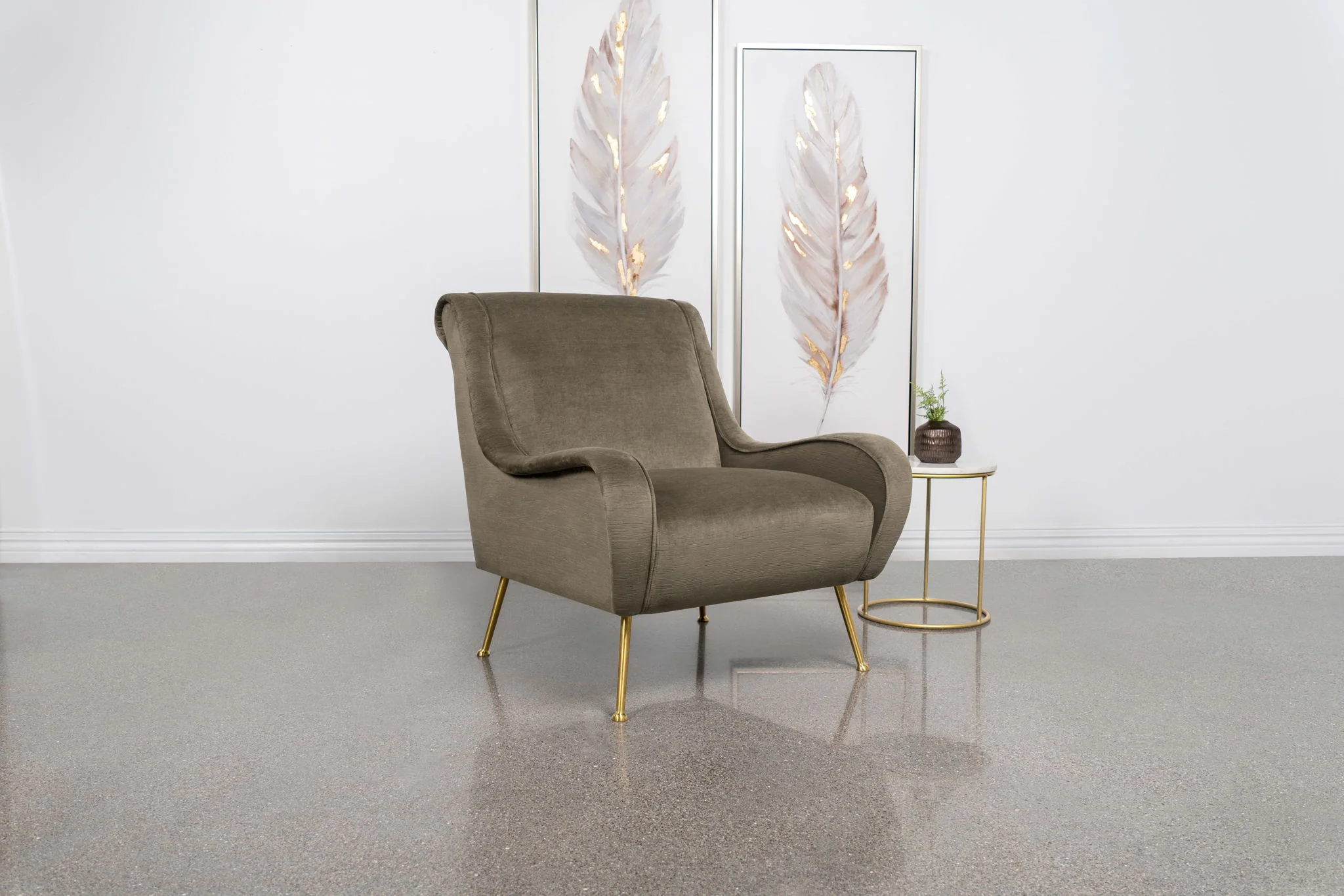 Ricci Upholstered Saddle Arm Accent Chair Truffle - Image 4