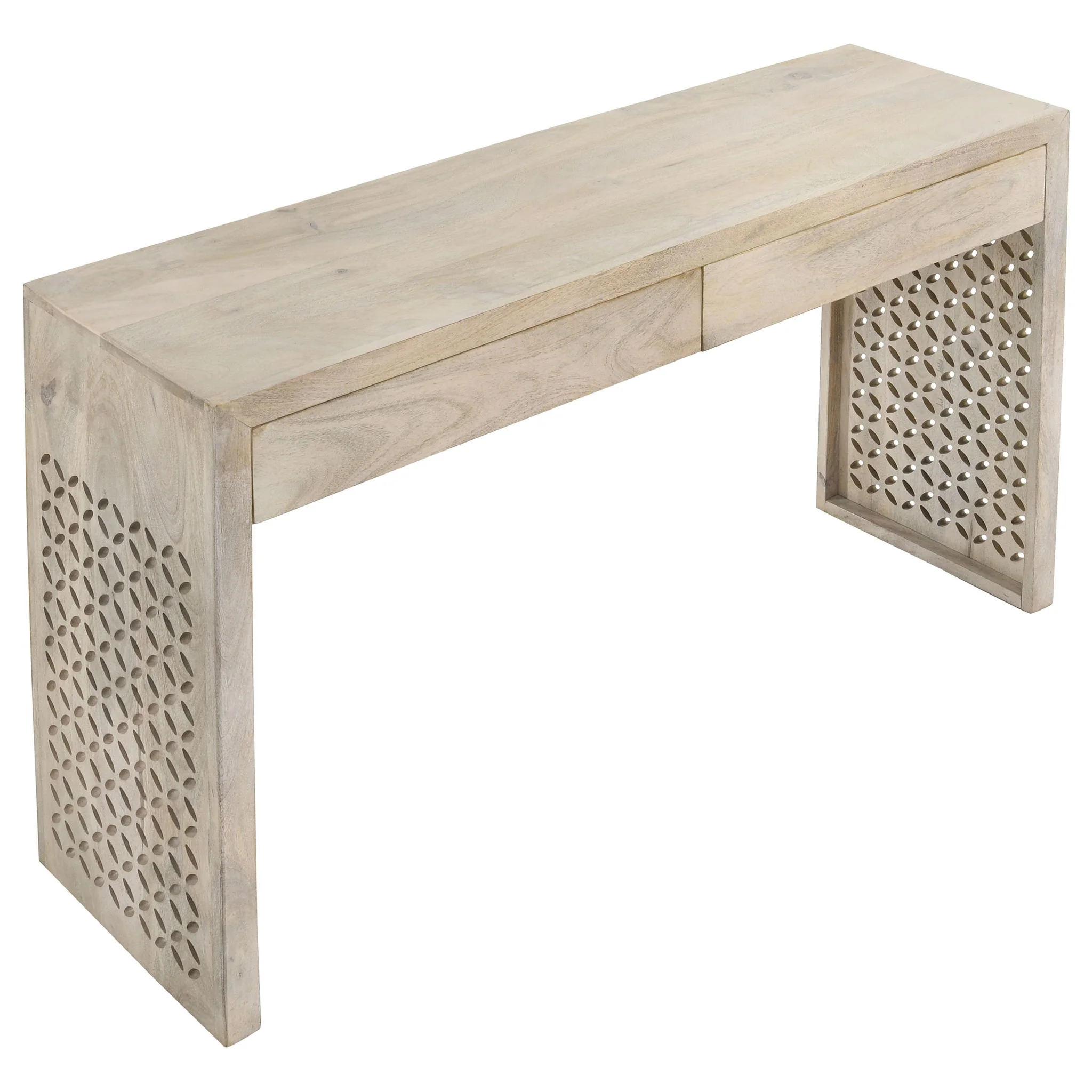 Rickman 2-drawer Wood Entryway Console Table White Washed - Image 2