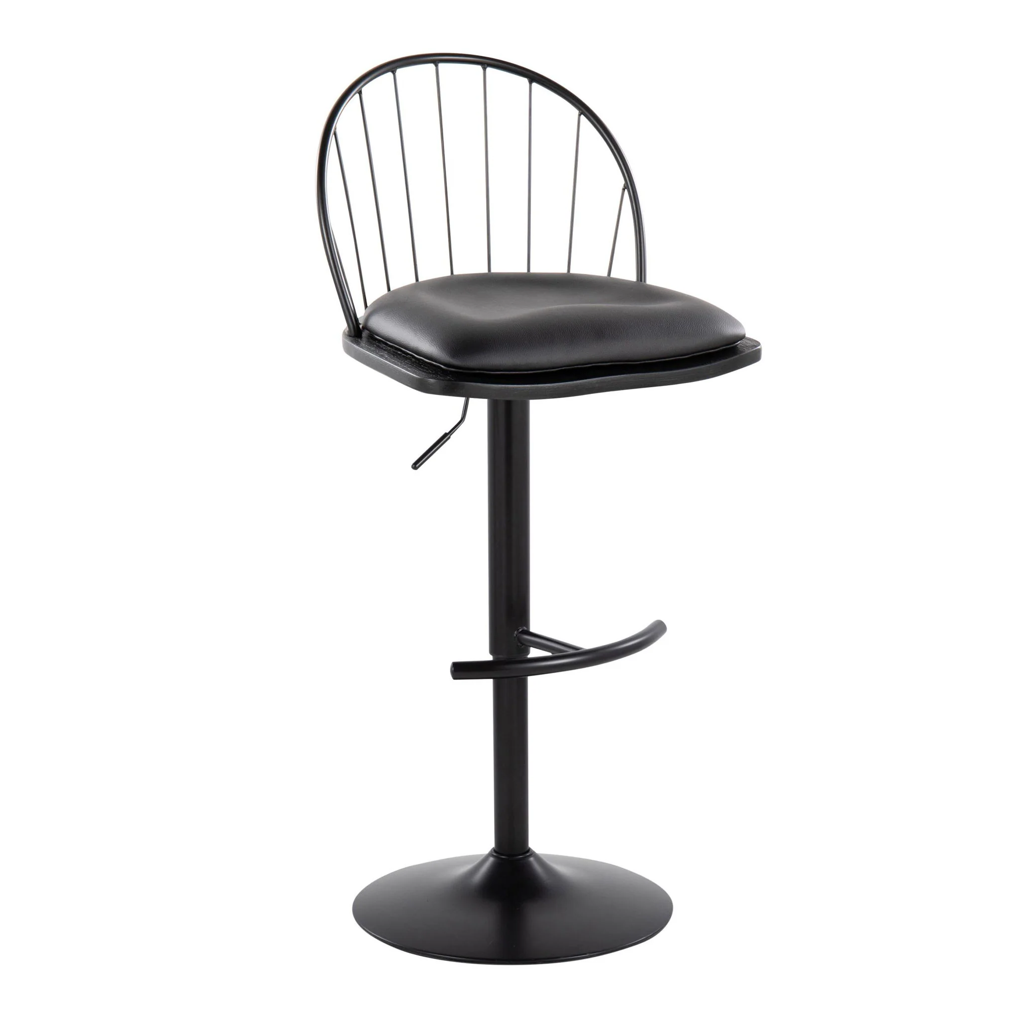 Riley - Farmhouse Adjustable Height Barstool With Swivel With Rounded T Footrest (Set of 2) - Image 5